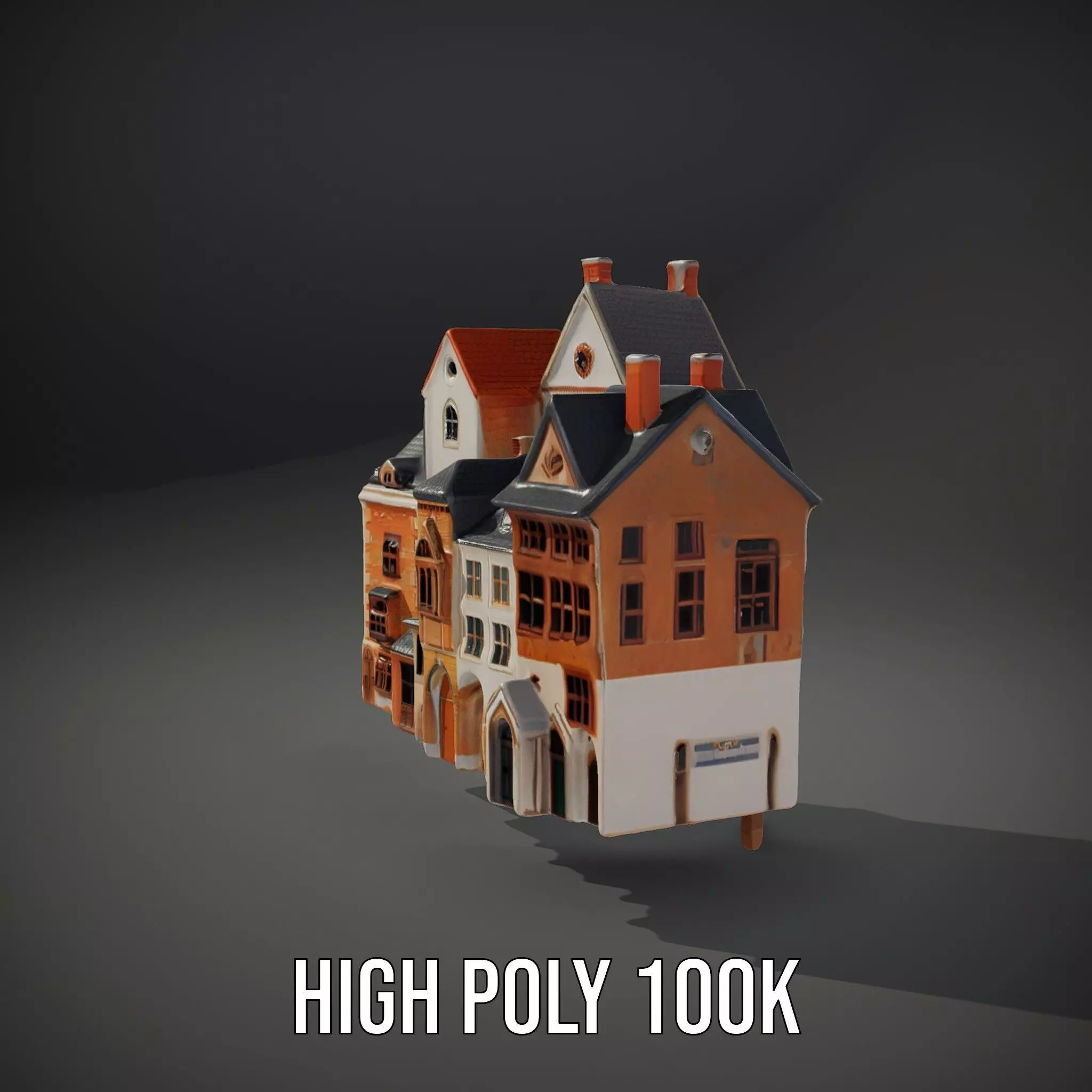 Charming Brick Facade model pack Low-poly 3D model_10
