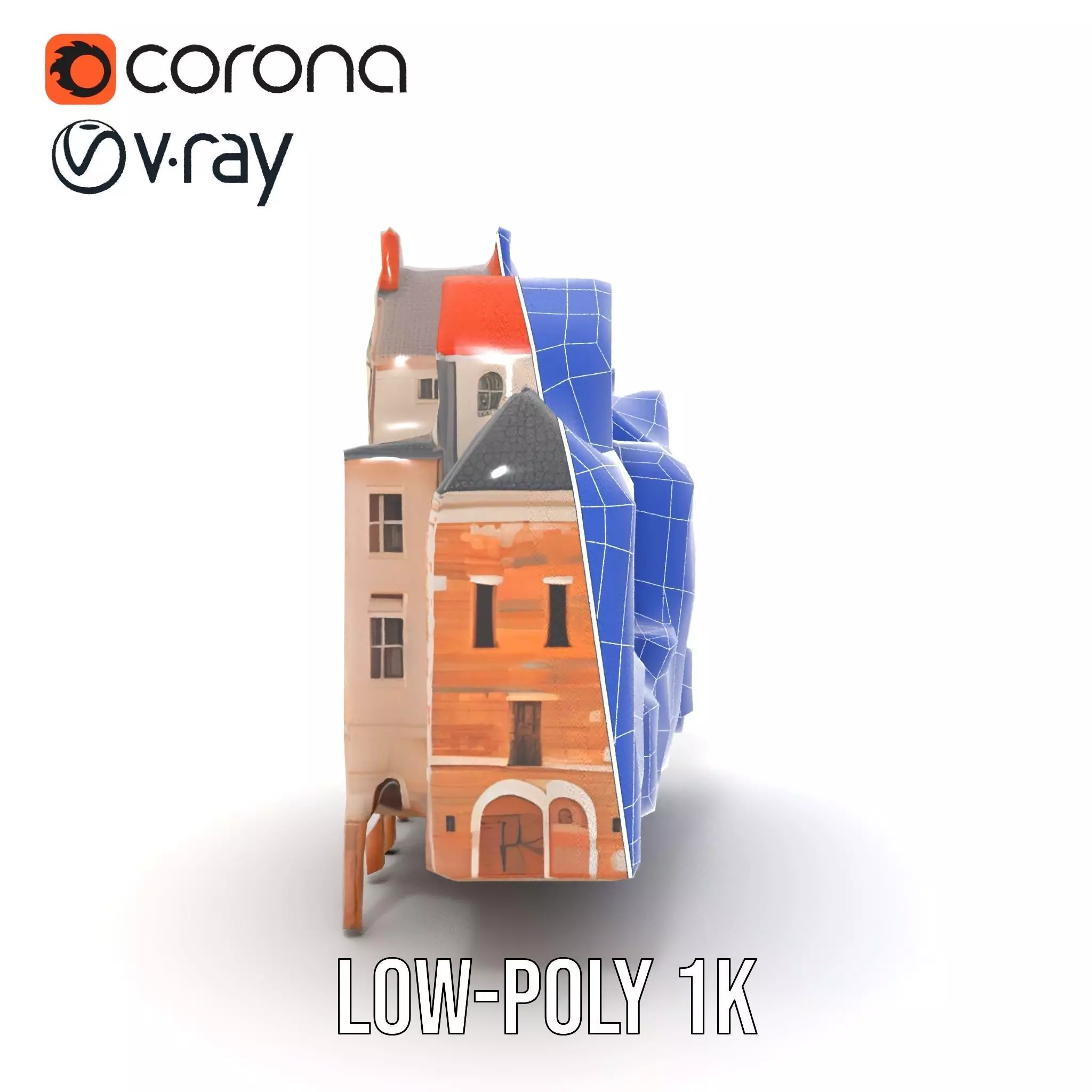 Charming Brick Facade model pack Low-poly 3D model_28