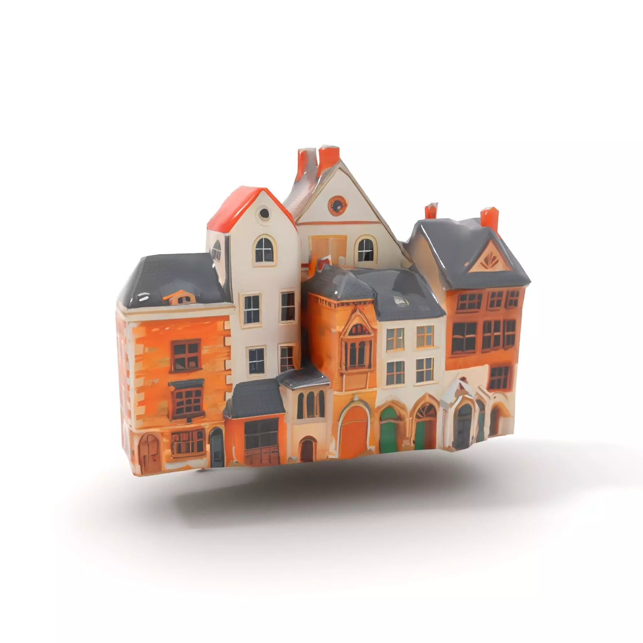 Charming Brick Facade model pack Low-poly 3D model_9