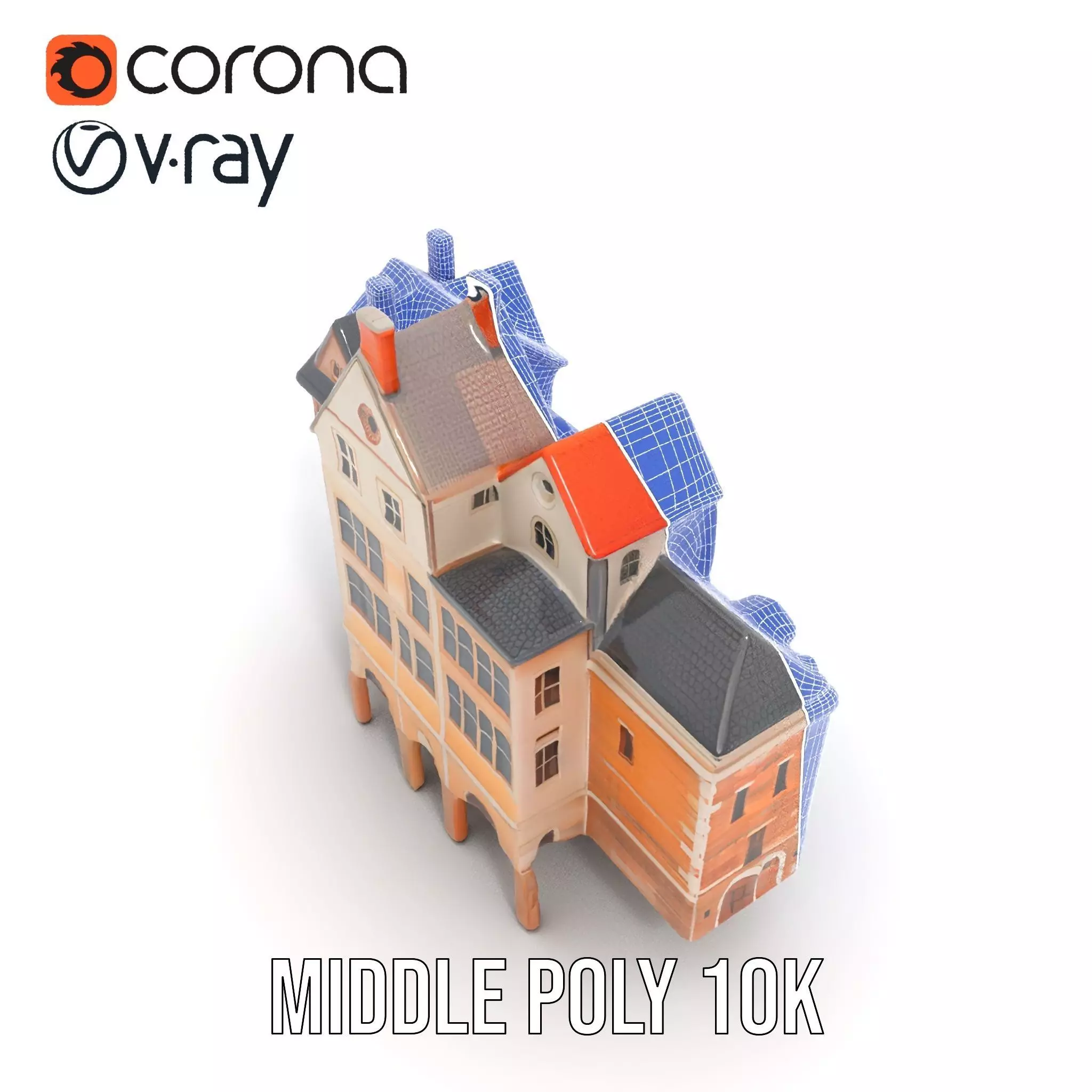 Charming Brick Facade model pack Low-poly 3D model_15