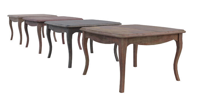 Wooden Coffee Table Low-poly 3D model