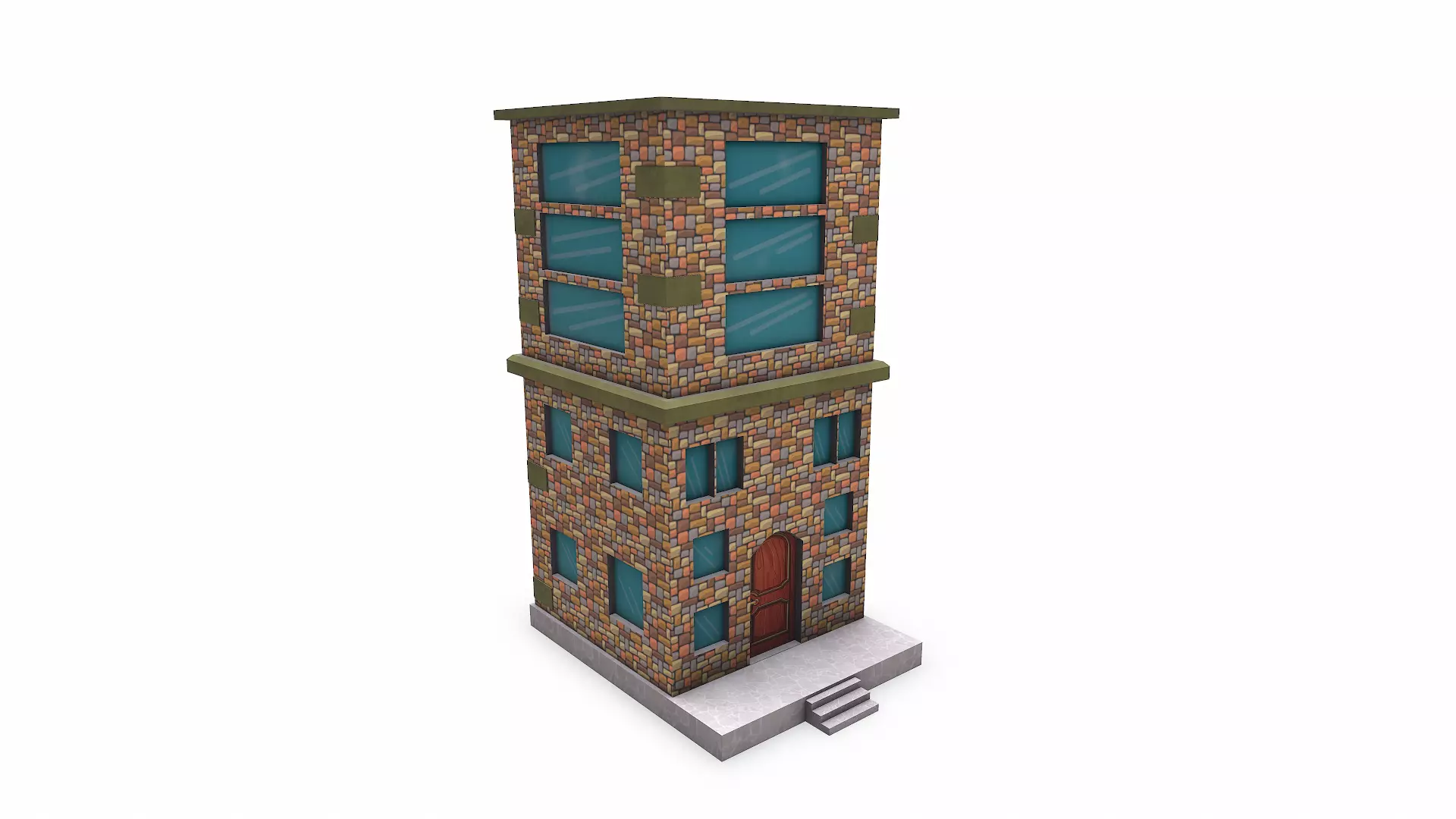 Cartoon Building Low-poly PBR Free low-poly 3D model