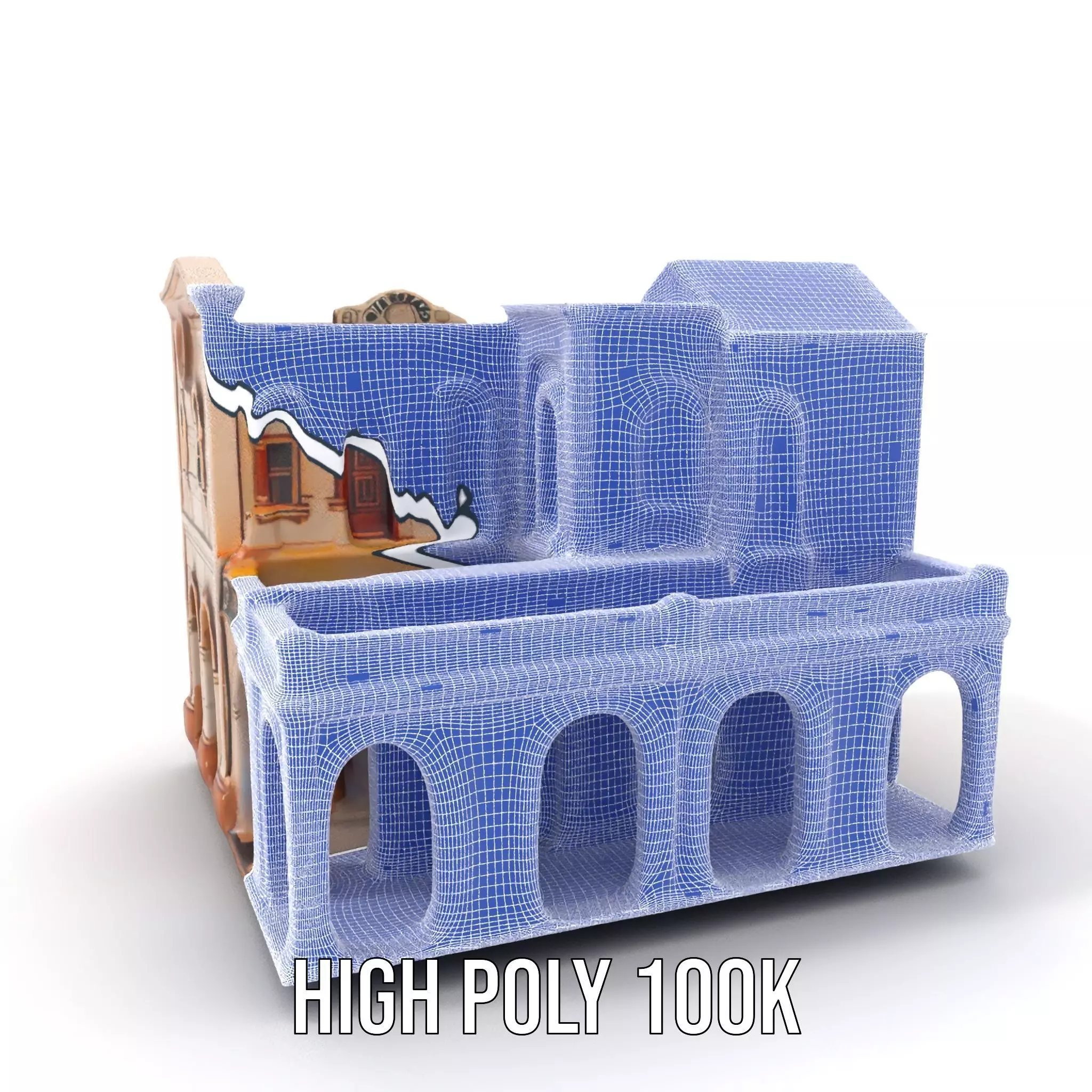 Mediterranean Villa model pack Low-poly 3D model_5