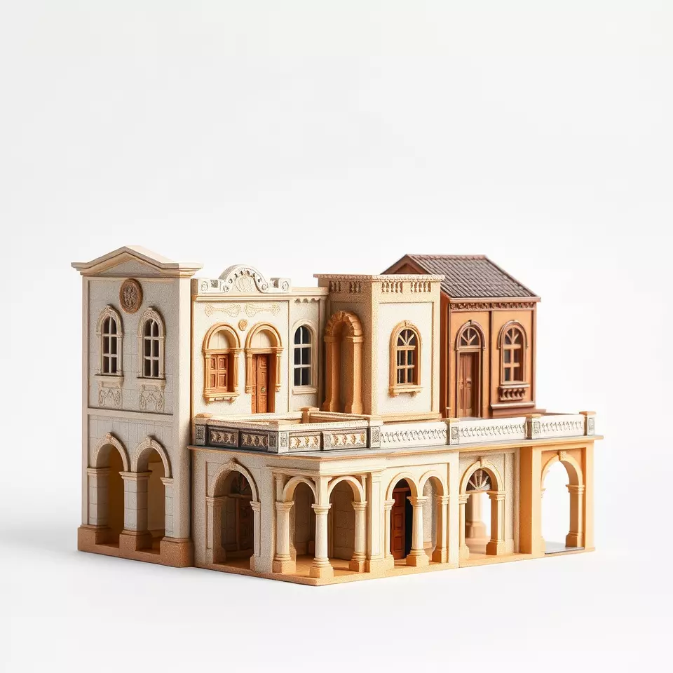 Mediterranean Villa model pack Low-poly 3D model_3