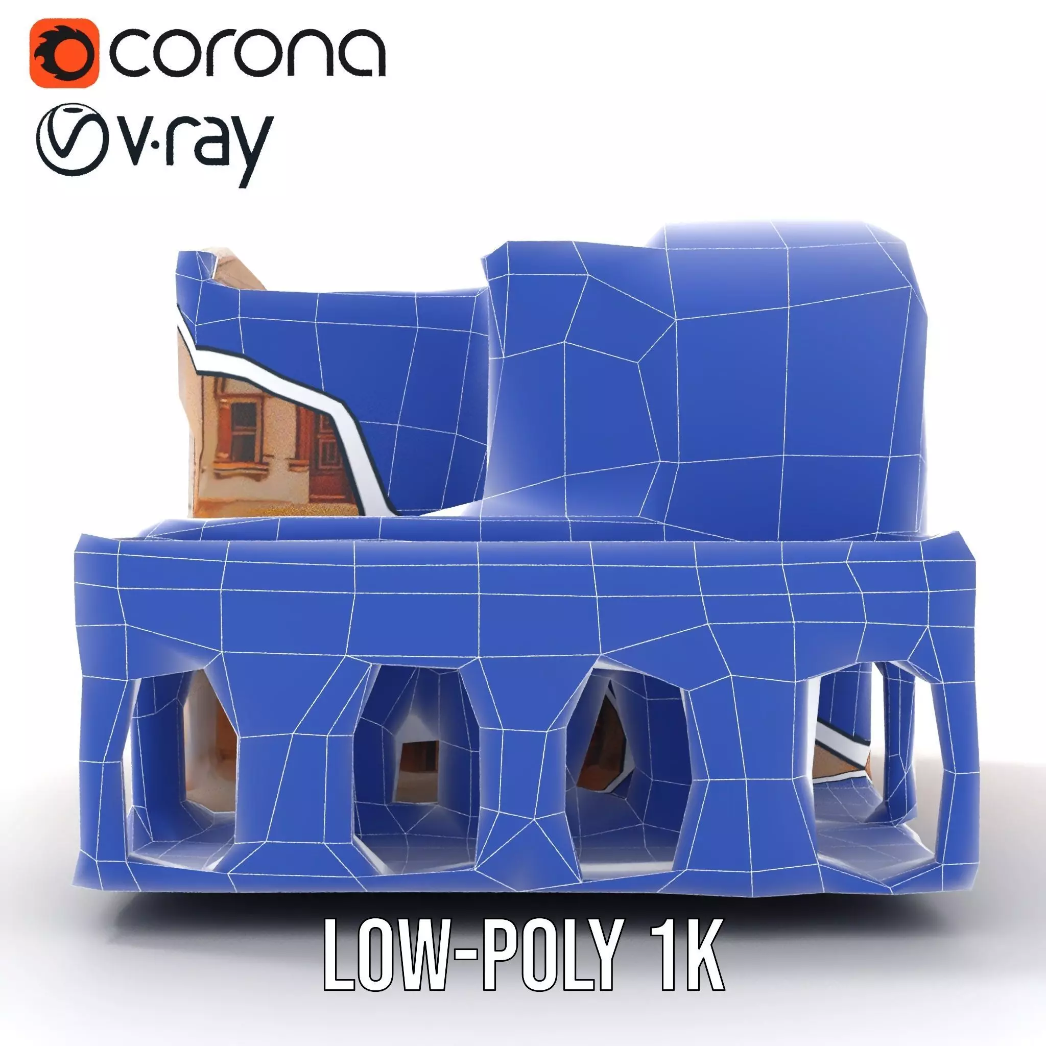 Mediterranean Villa model pack Low-poly 3D model_29