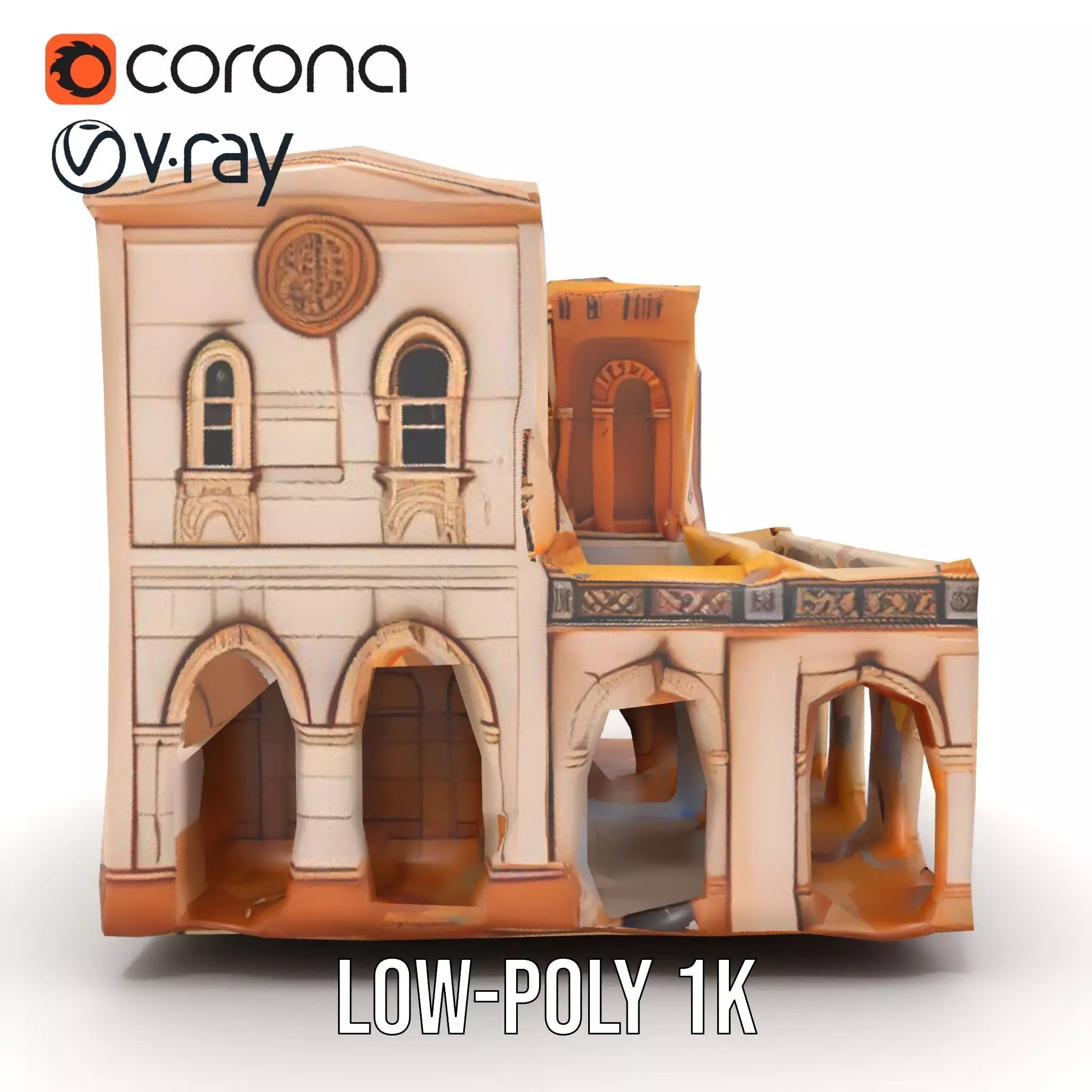 Mediterranean Villa model pack Low-poly 3D model_17