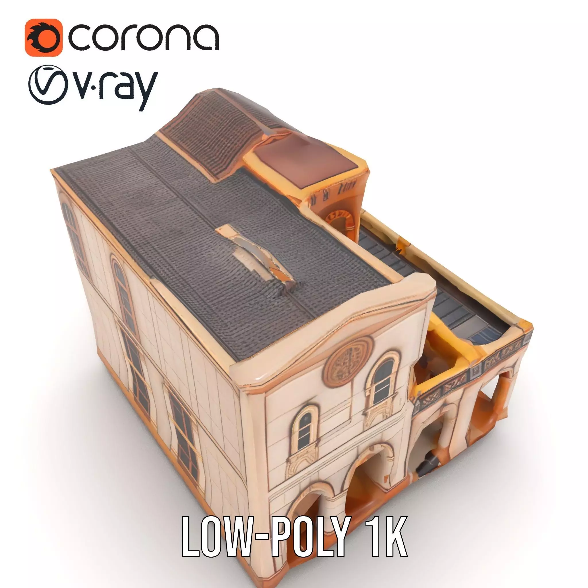 Mediterranean Villa model pack Low-poly 3D model_8