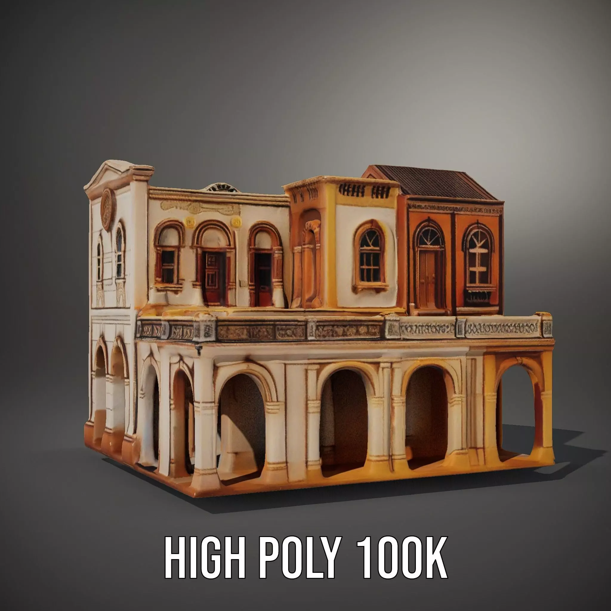 Mediterranean Villa model pack Low-poly 3D model_9