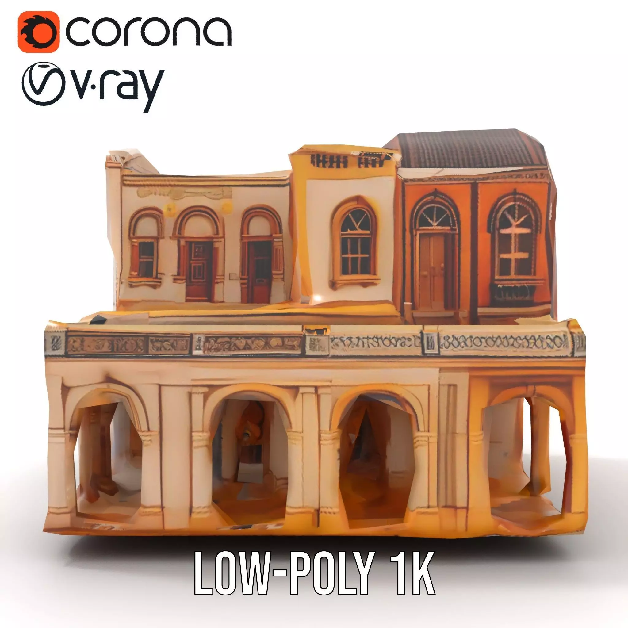 Mediterranean Villa model pack Low-poly 3D model_20