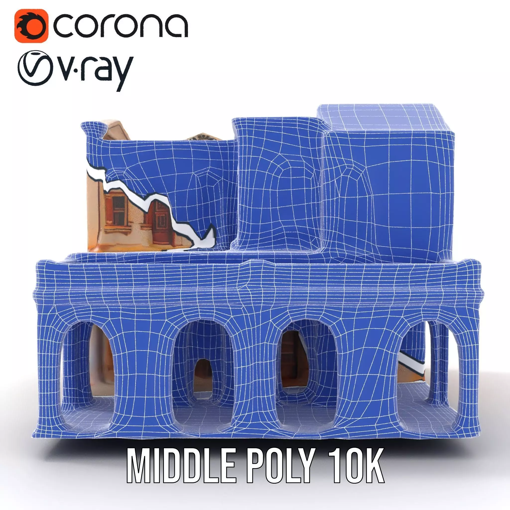 Mediterranean Villa model pack Low-poly 3D model_30