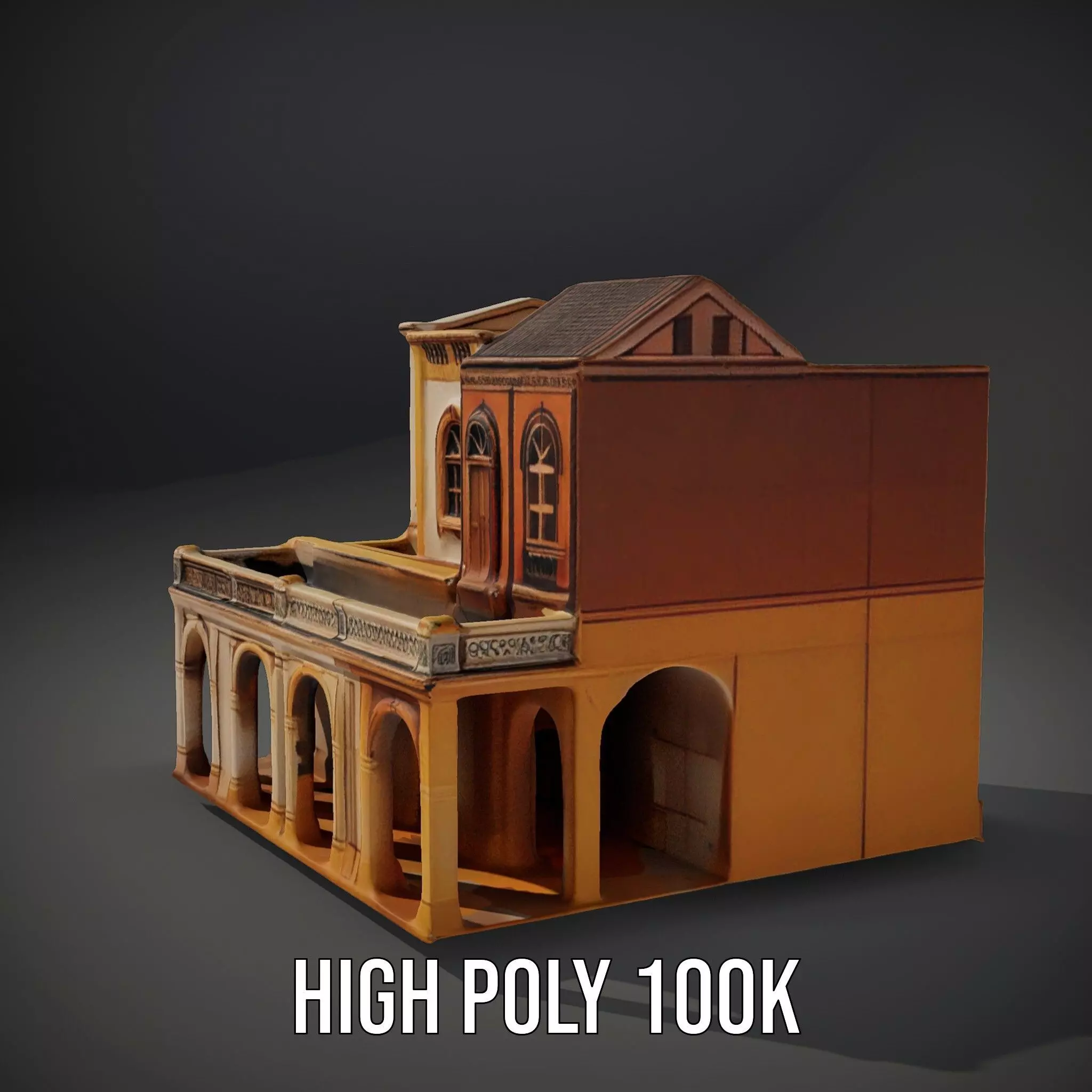 Mediterranean Villa model pack Low-poly 3D model_11