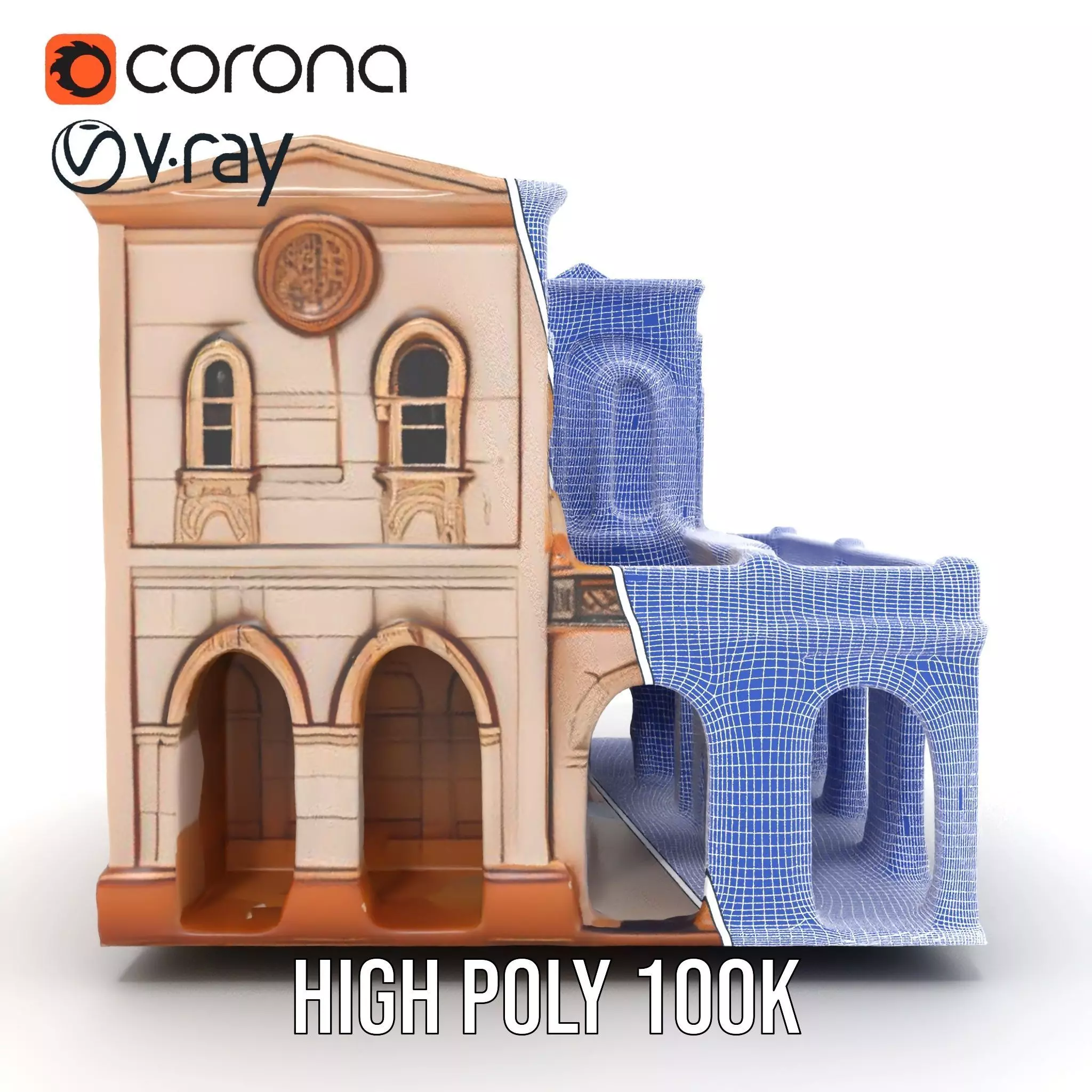 Mediterranean Villa model pack Low-poly 3D model_35
