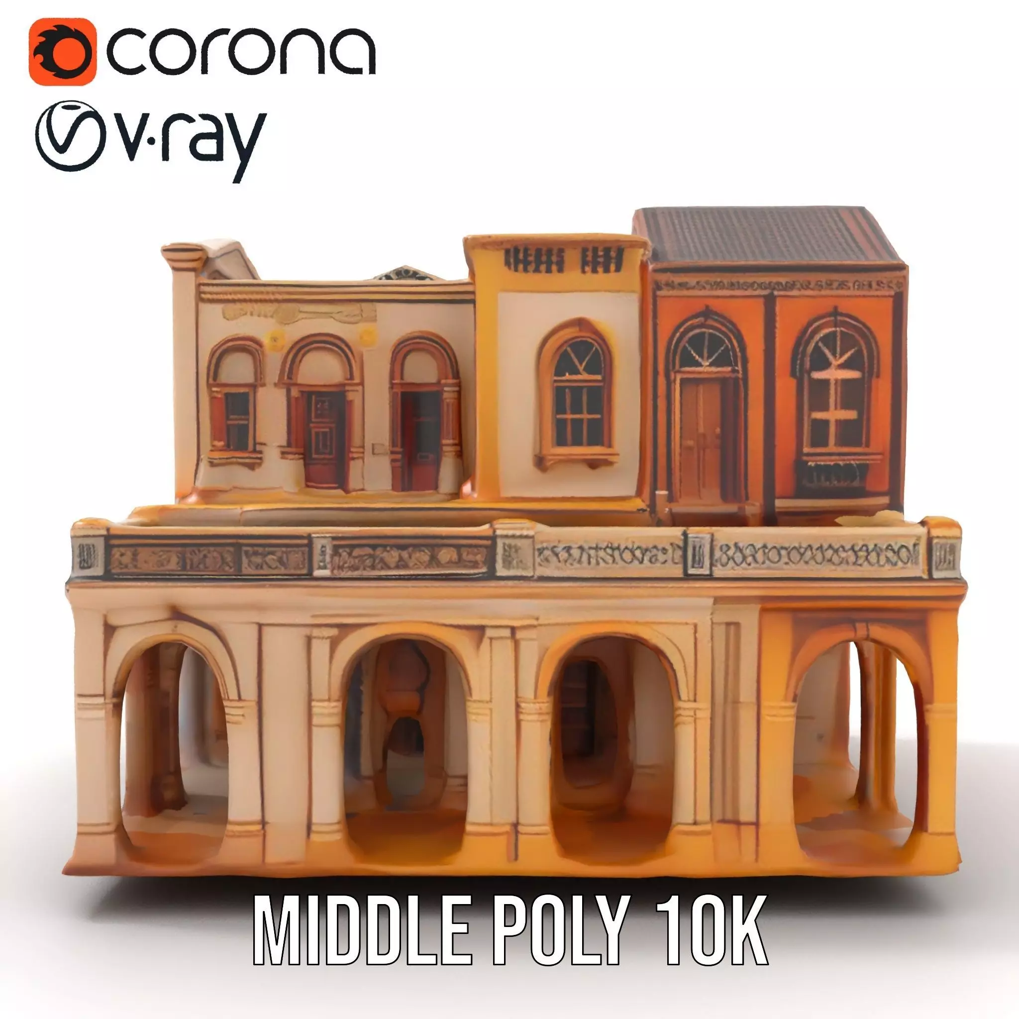 Mediterranean Villa model pack Low-poly 3D model_14