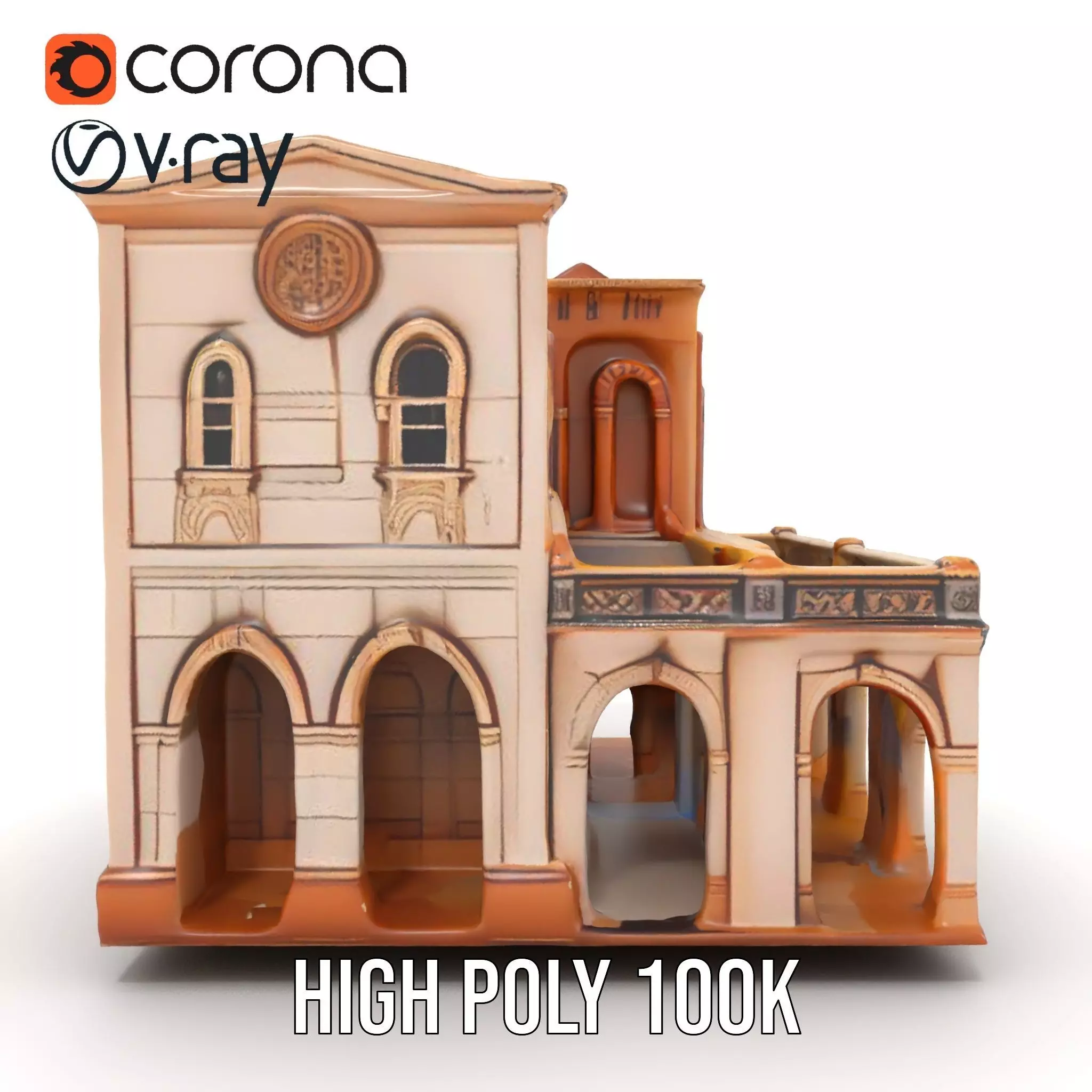Mediterranean Villa model pack Low-poly 3D model_24
