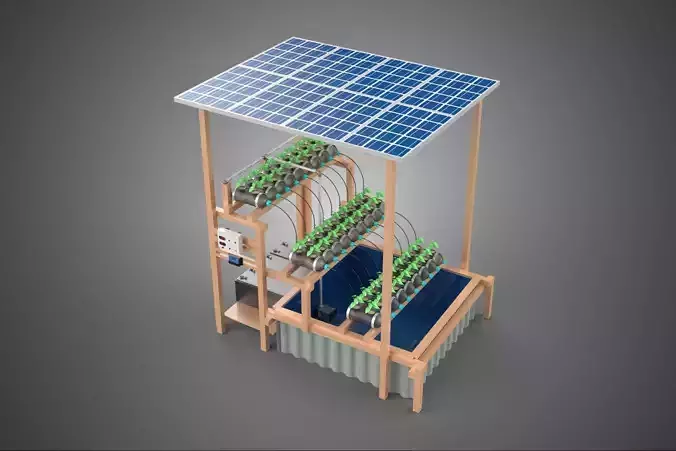 IOT HYDROPONIC PLANT PLASTIC BOTTLE CONTAINER SOLAR PANEL POWER