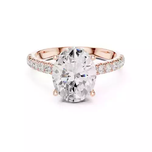 Oval Cut Hidden Halo Pave Diamond on Bridge Ring 3DM STL Video