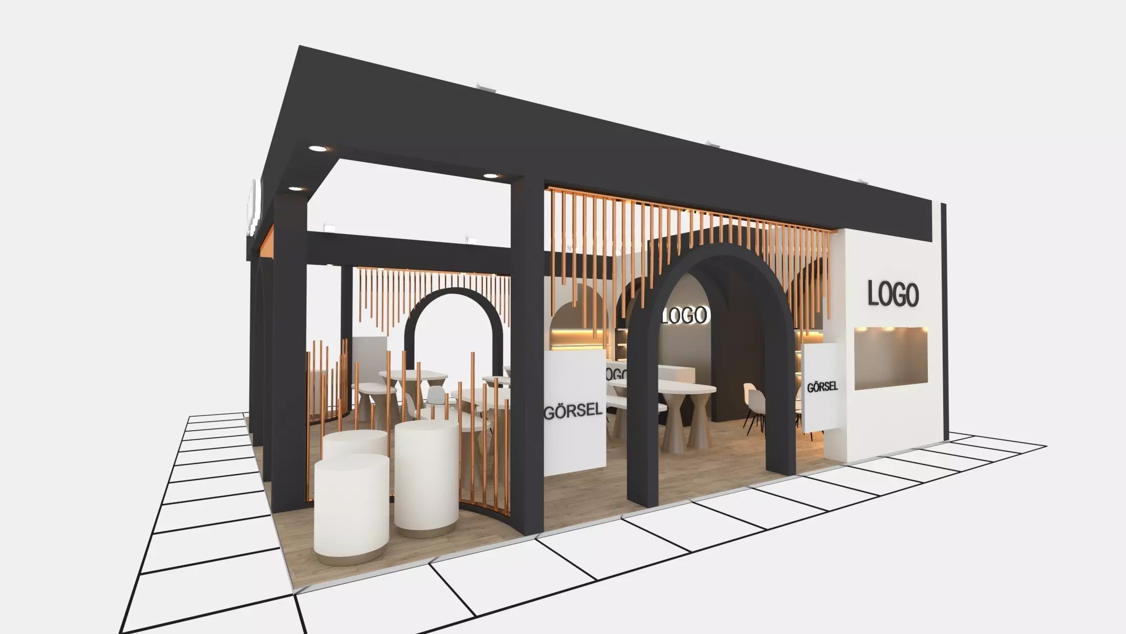 Modern Cosmetic Exhibition Stand Vray7 3dsMax2021 Free 3D model_4