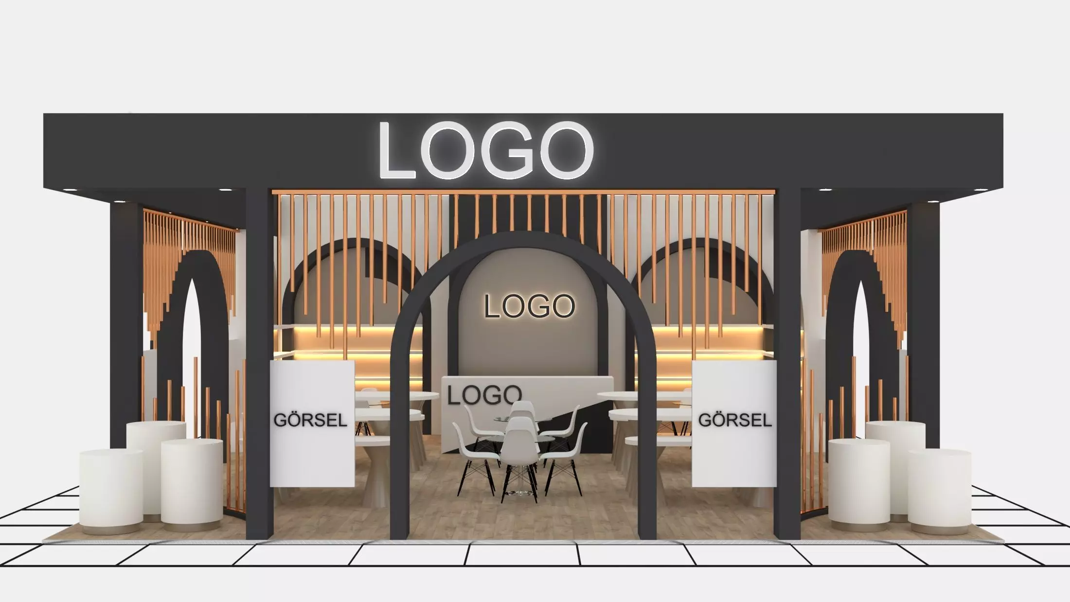 Modern Cosmetic Exhibition Stand Vray7 3dsMax2021 Free 3D model_0