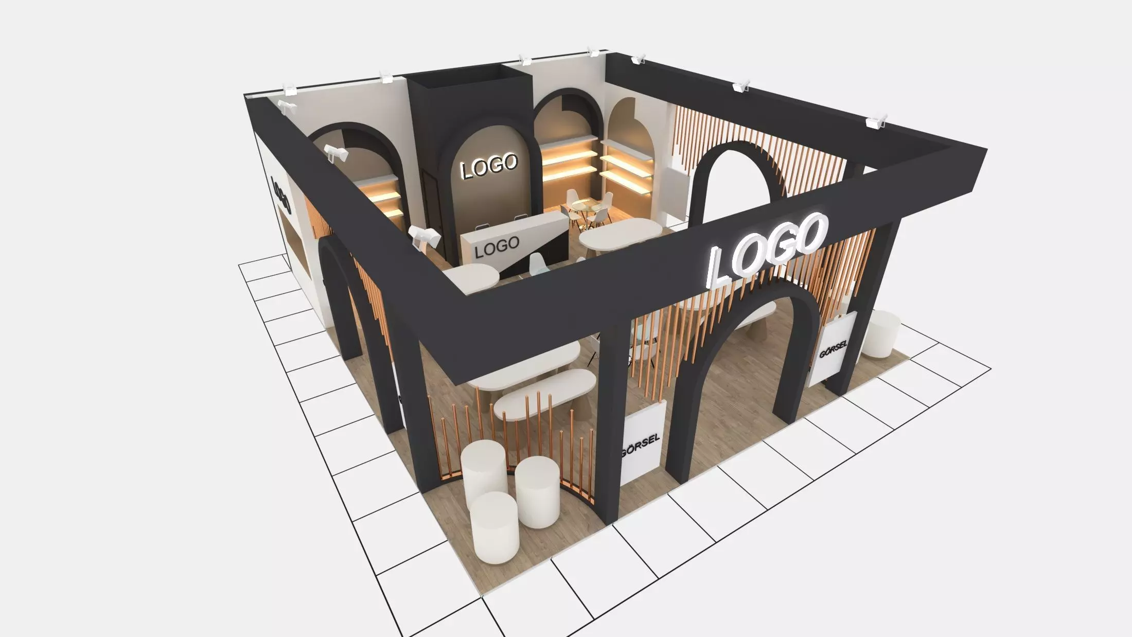 Modern Cosmetic Exhibition Stand Vray7 3dsMax2021 Free 3D model_2