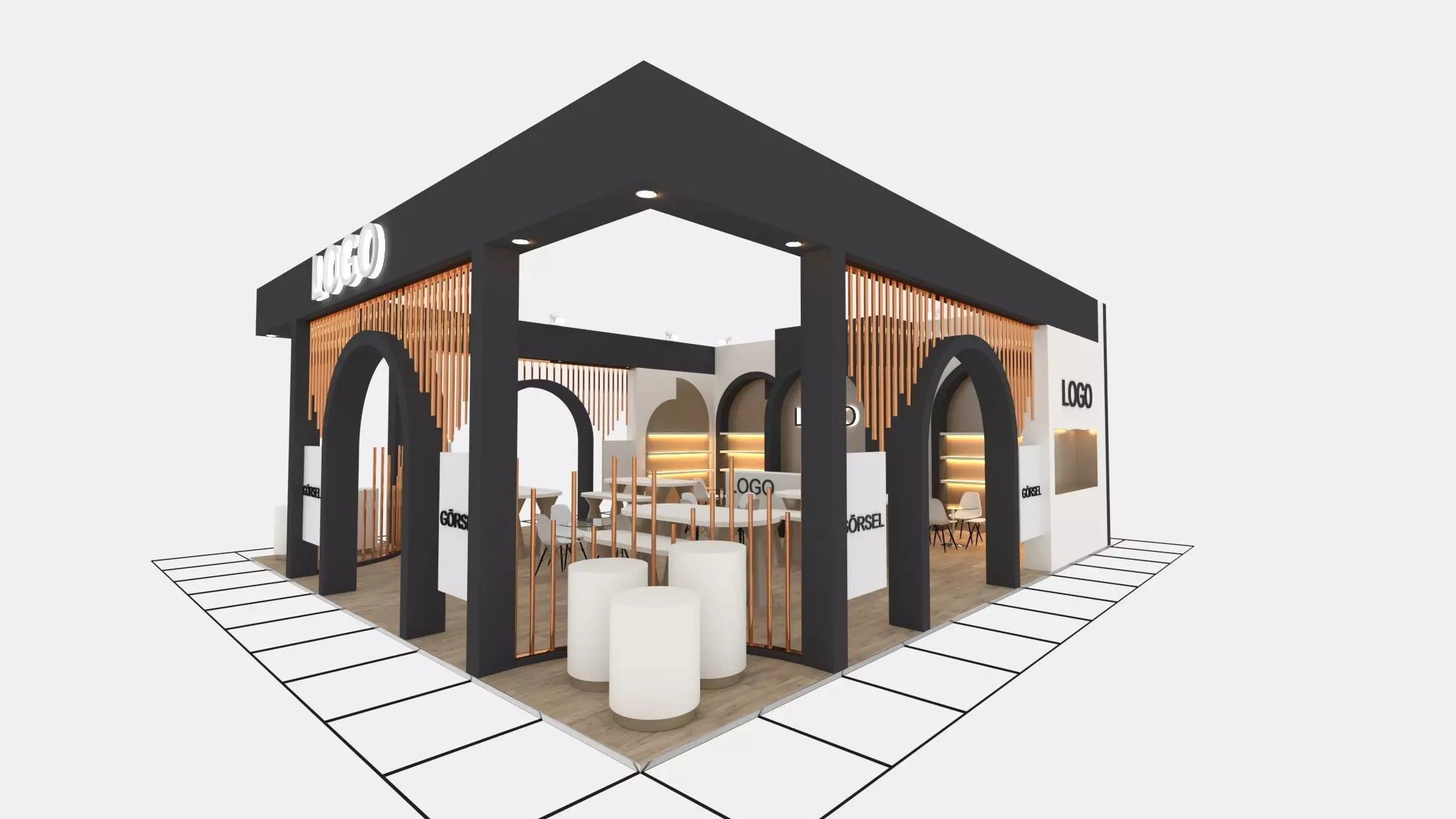 Modern Cosmetic Exhibition Stand Vray7 3dsMax2021 Free 3D model_1