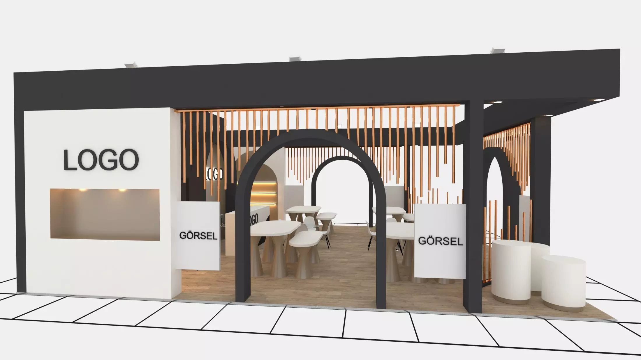 Modern Cosmetic Exhibition Stand Vray7 3dsMax2021 Free 3D model_3