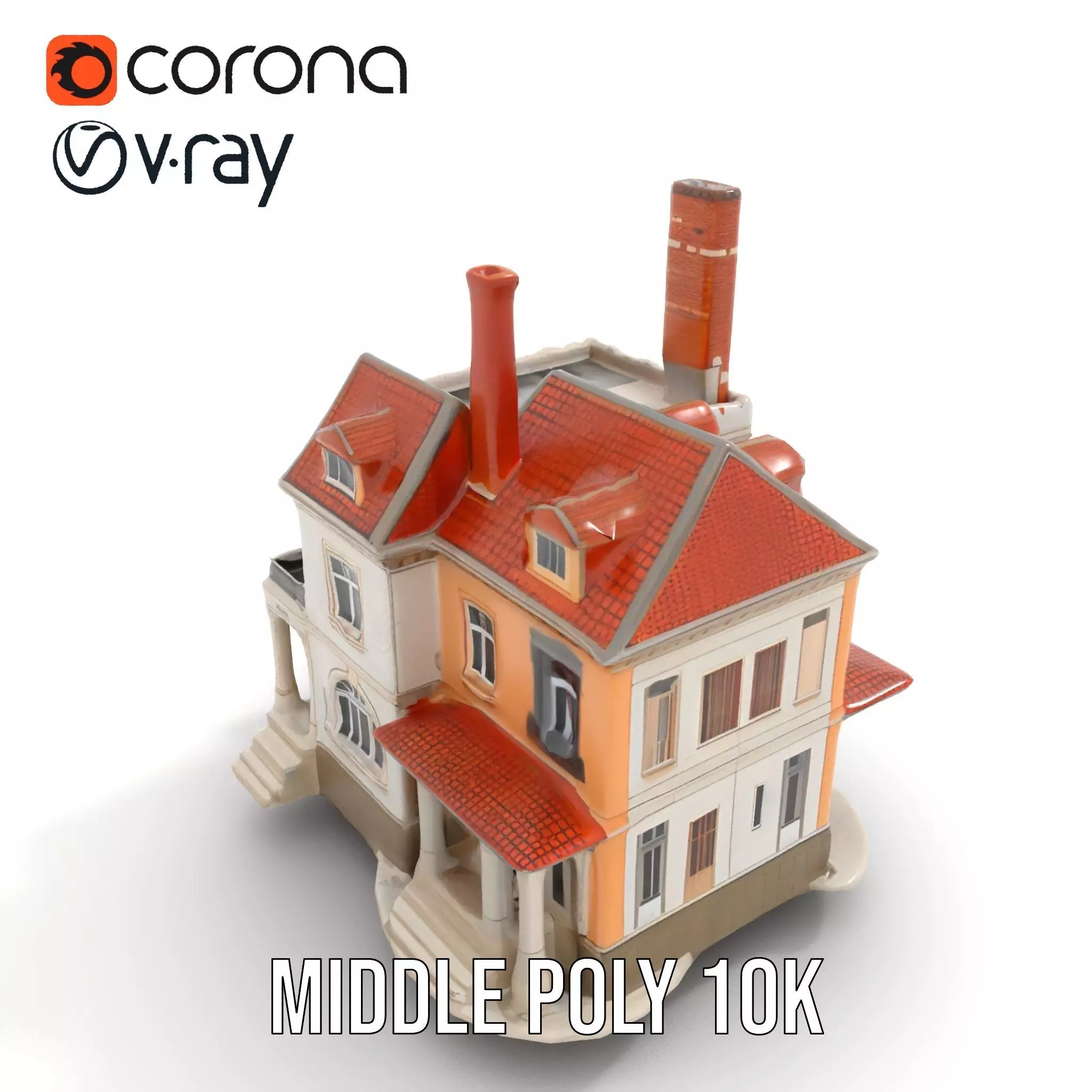 Classic Victorian House model pack Low-poly 3D model_6