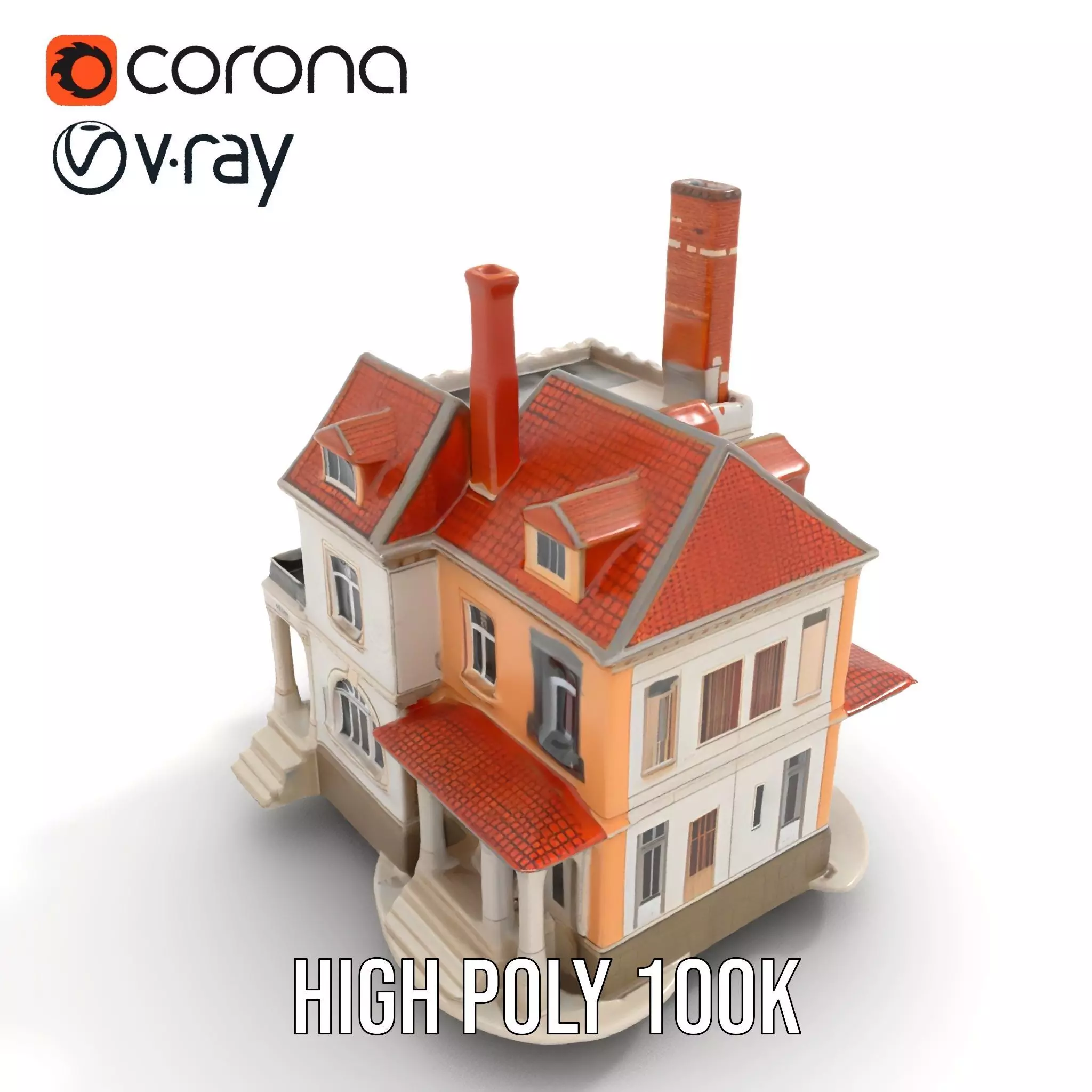 Classic Victorian House model pack Low-poly 3D model_25