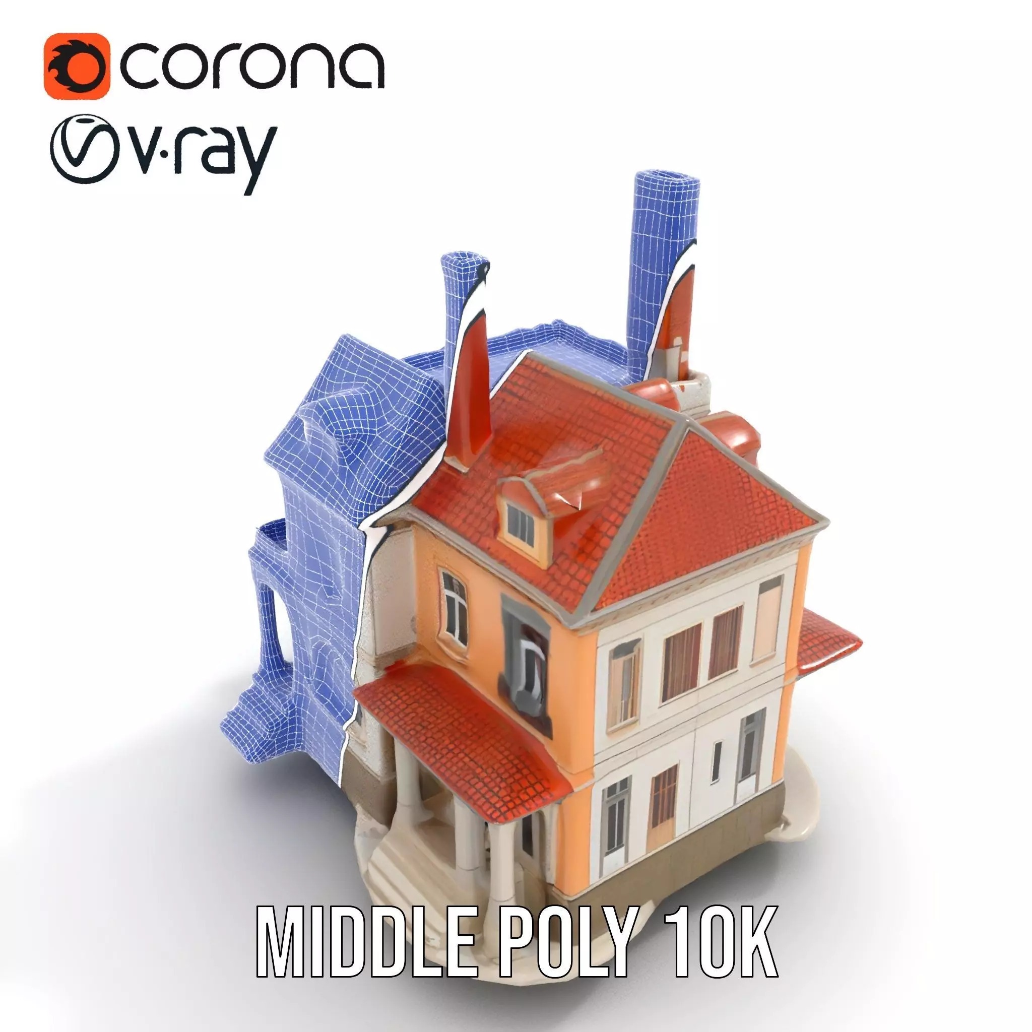 Classic Victorian House model pack Low-poly 3D model_23