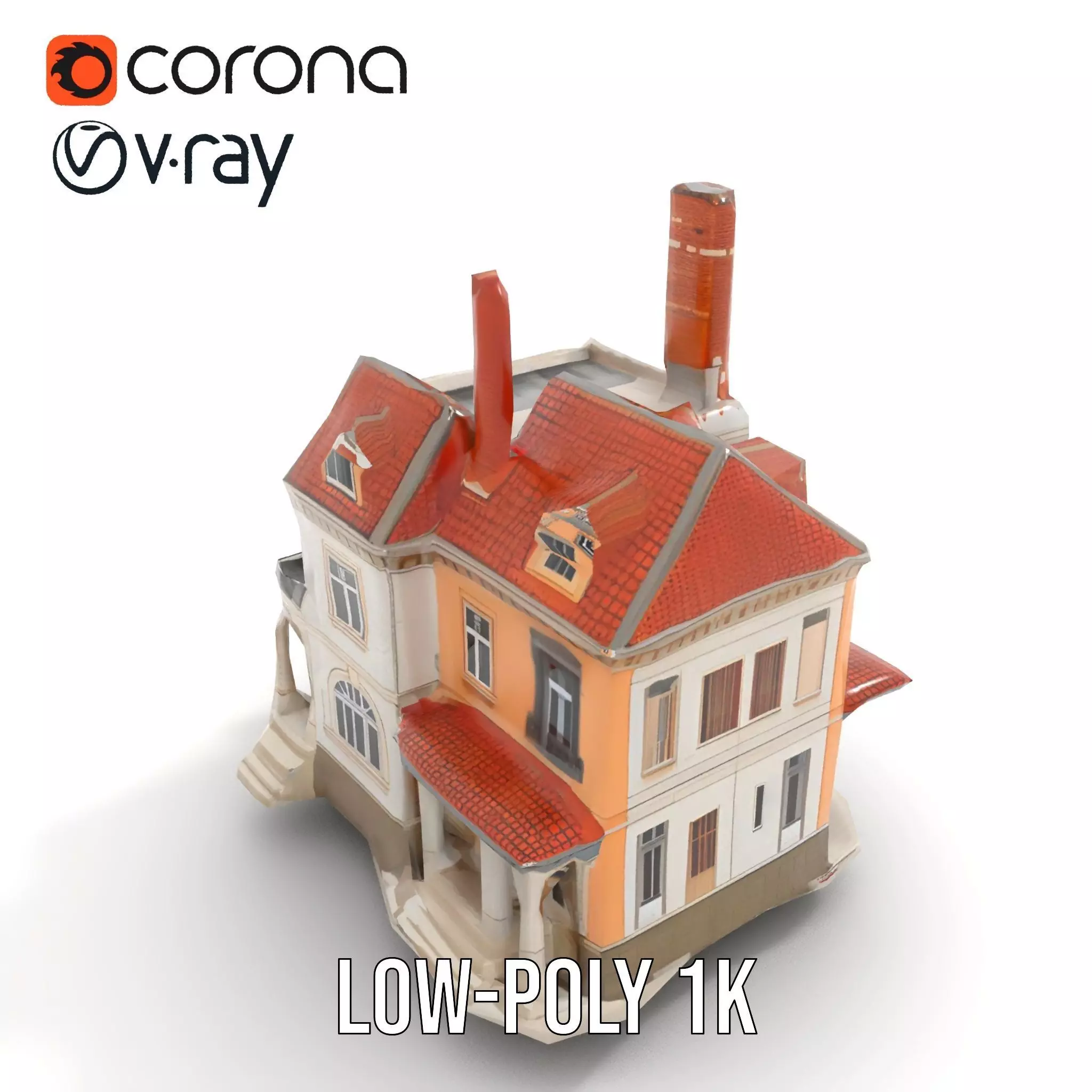 Classic Victorian House model pack Low-poly 3D model_10