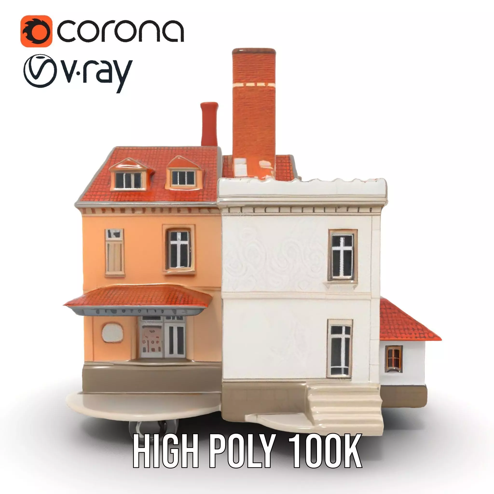 Classic Victorian House model pack Low-poly 3D model_16
