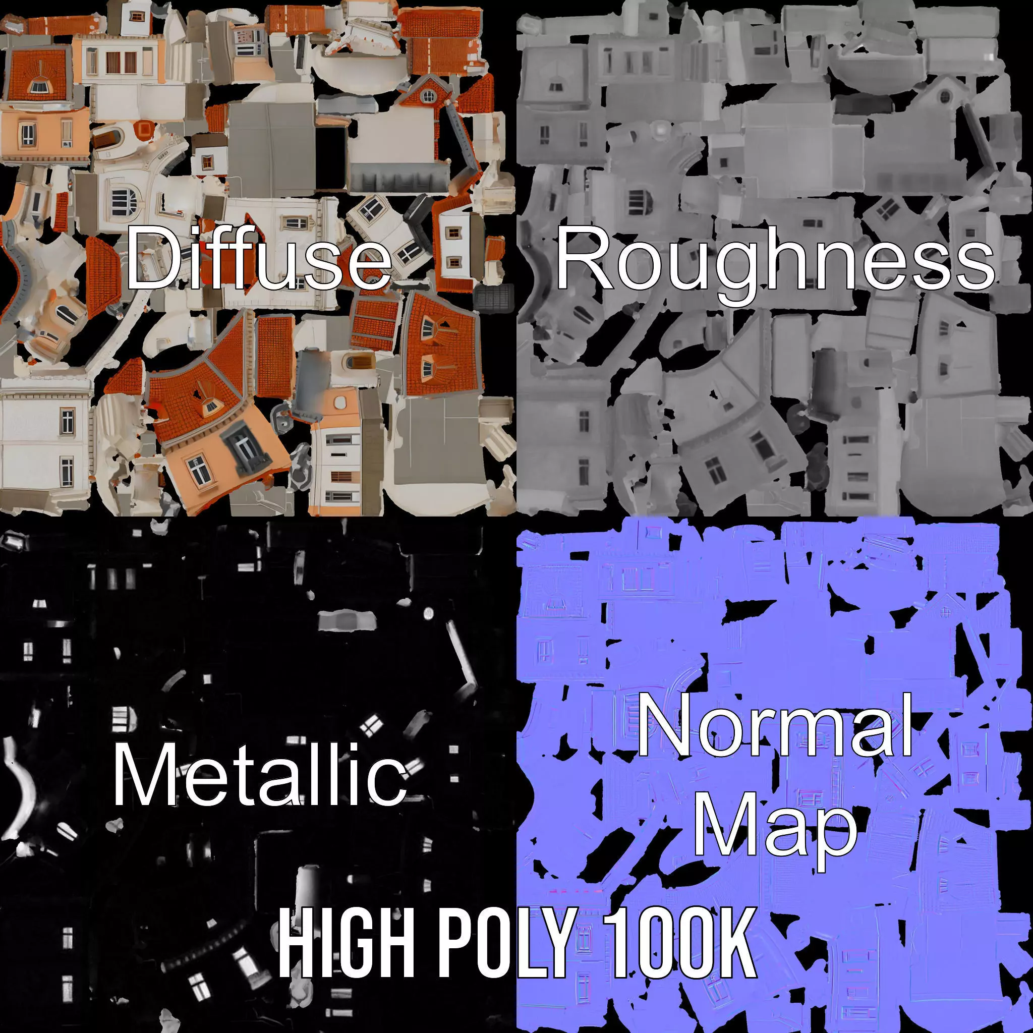 Classic Victorian House model pack Low-poly 3D model_4