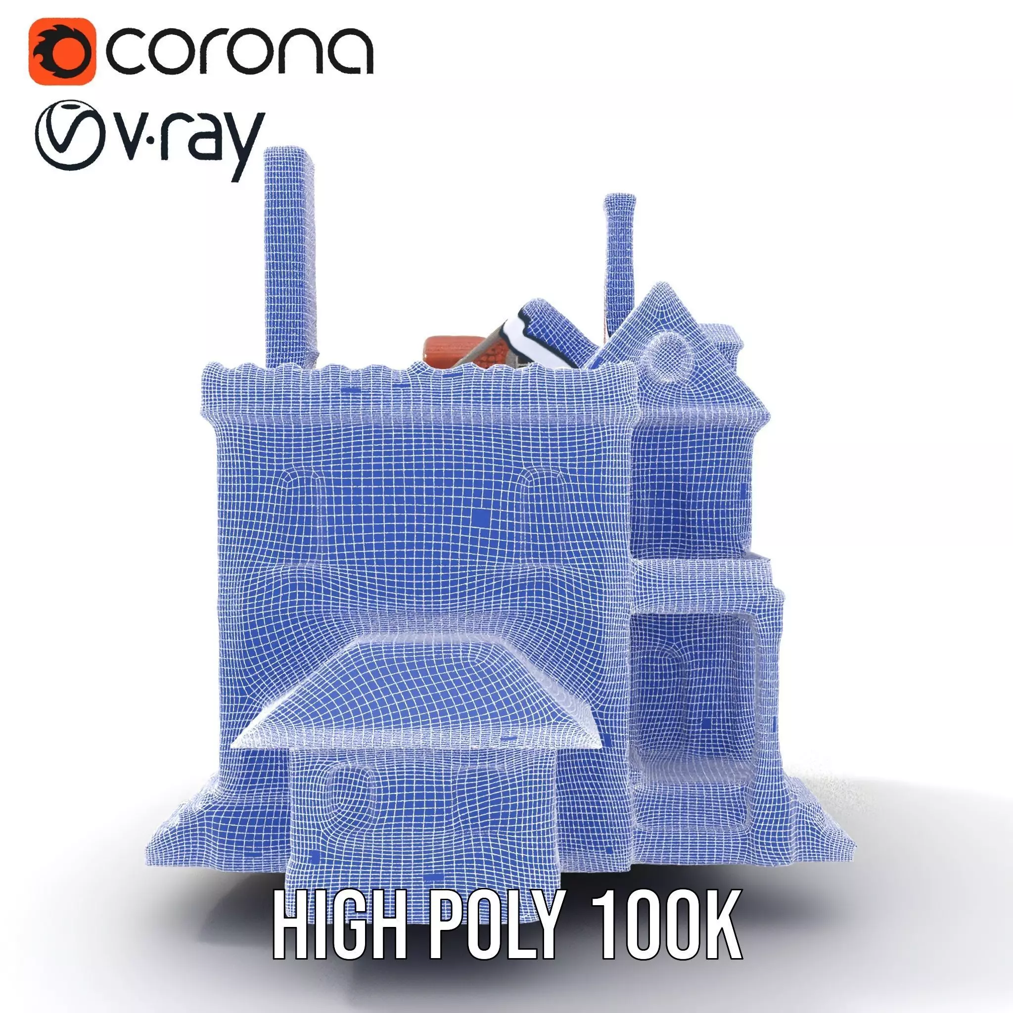 Classic Victorian House model pack Low-poly 3D model_35