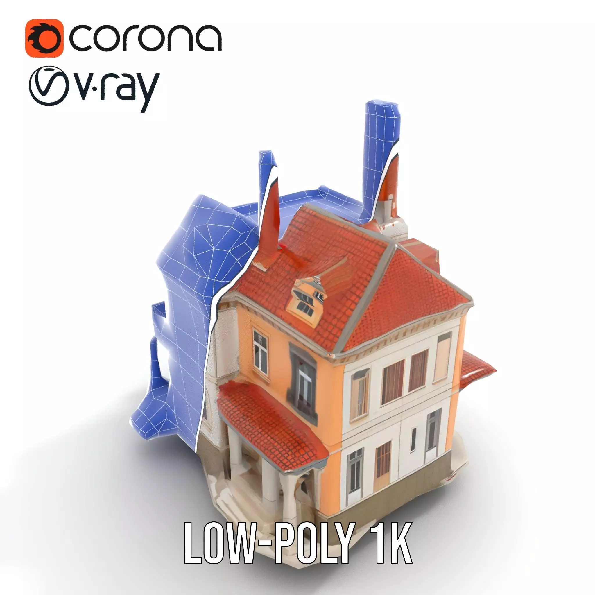 Classic Victorian House model pack Low-poly 3D model_13