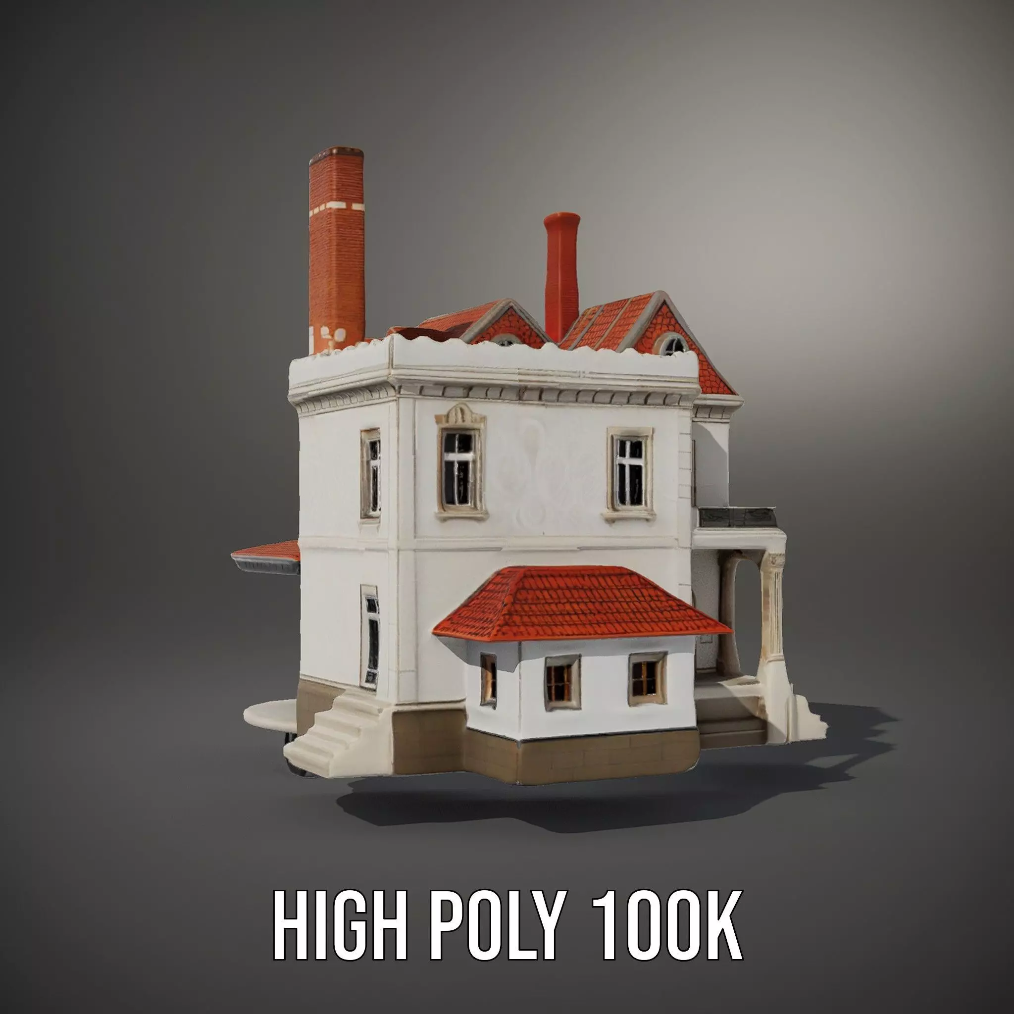 Classic Victorian House model pack Low-poly 3D model_9