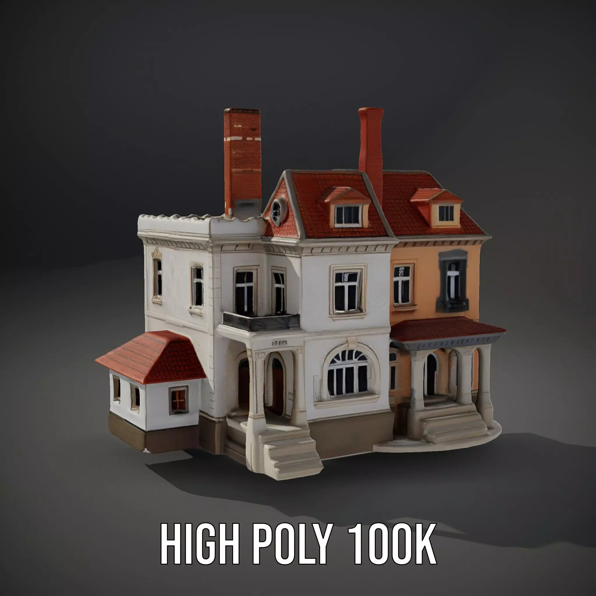 Classic Victorian House model pack Low-poly 3D model_11