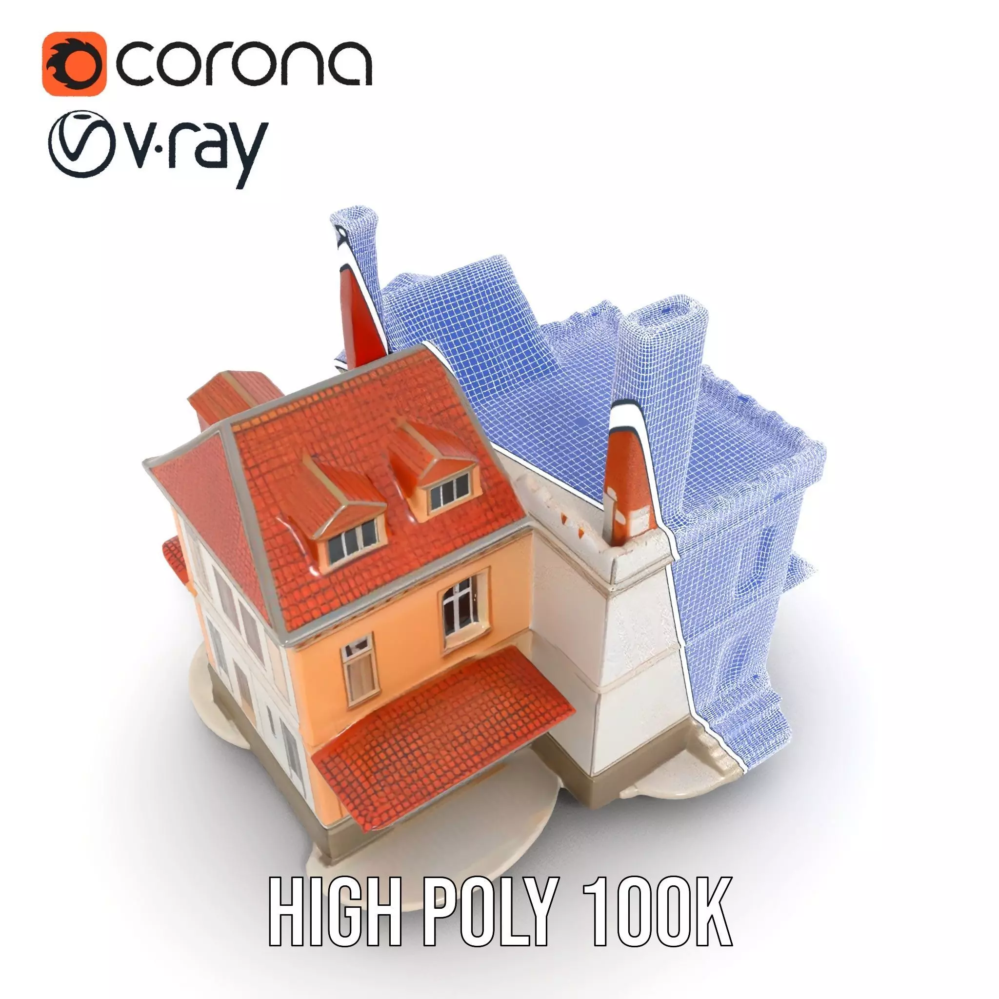 Classic Victorian House model pack Low-poly 3D model_32