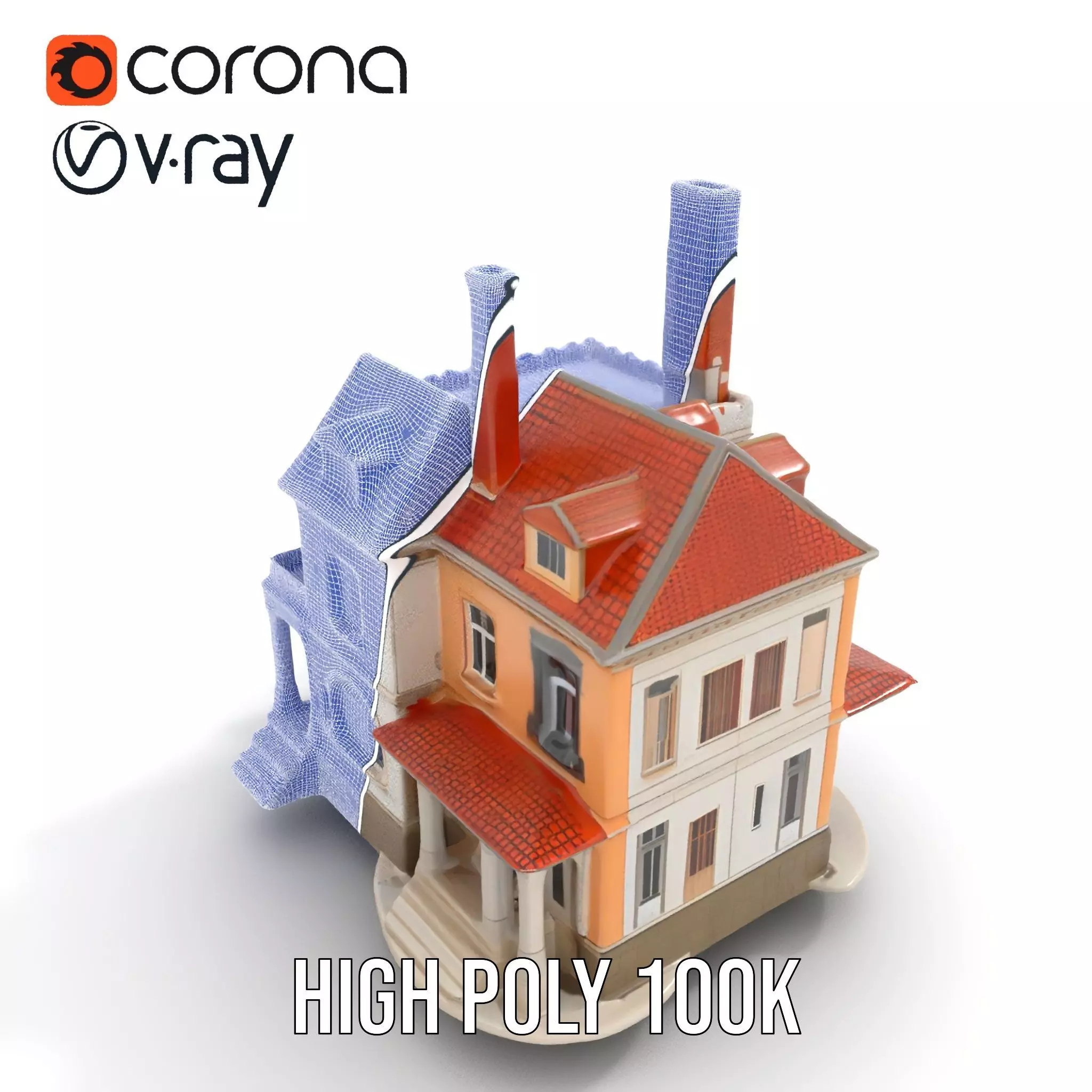 Classic Victorian House model pack Low-poly 3D model_33