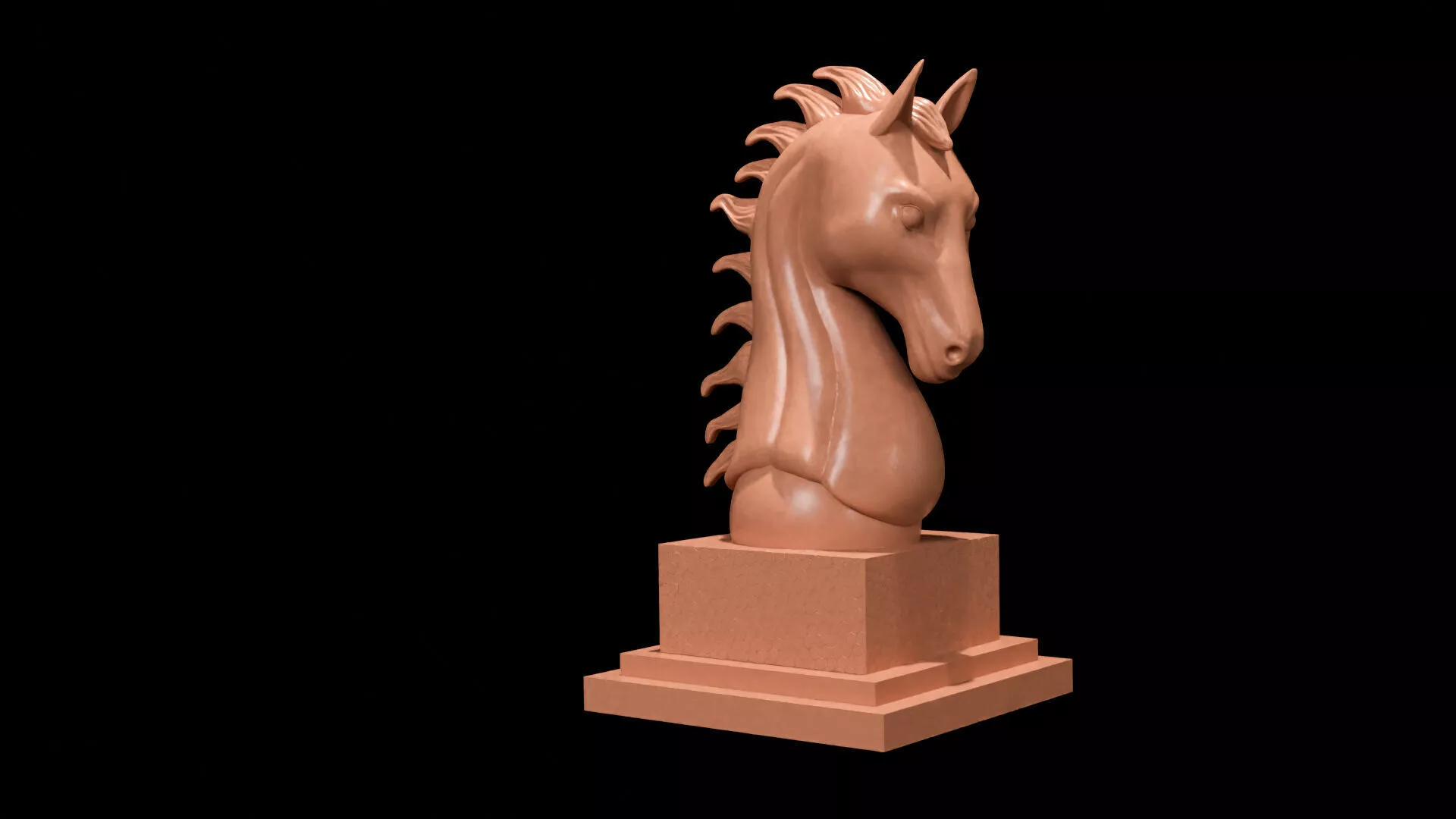 Horse Head Statue 3D Printable Model 3D print model