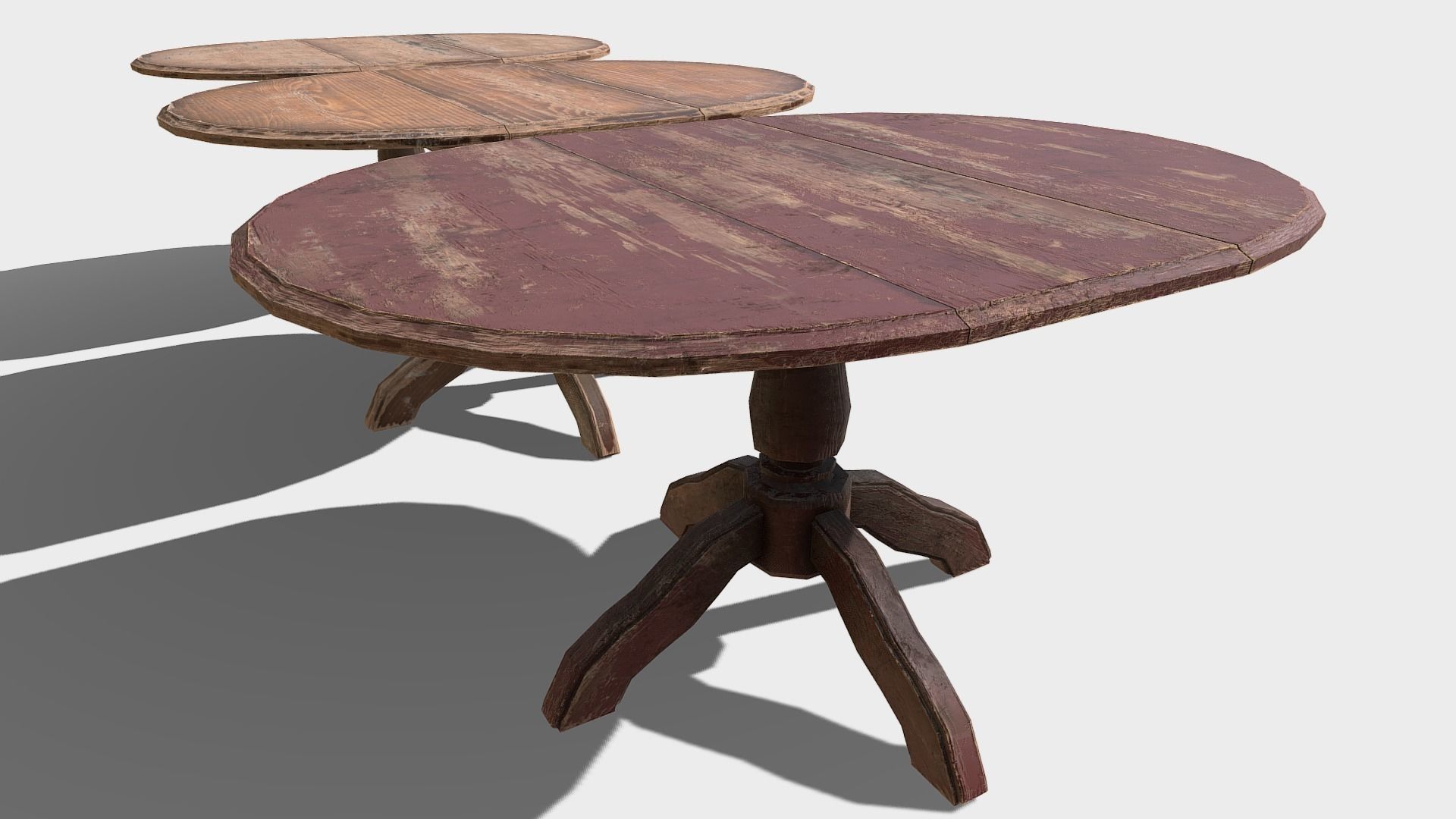 Classic Wooden Table Low-poly 3D model_2