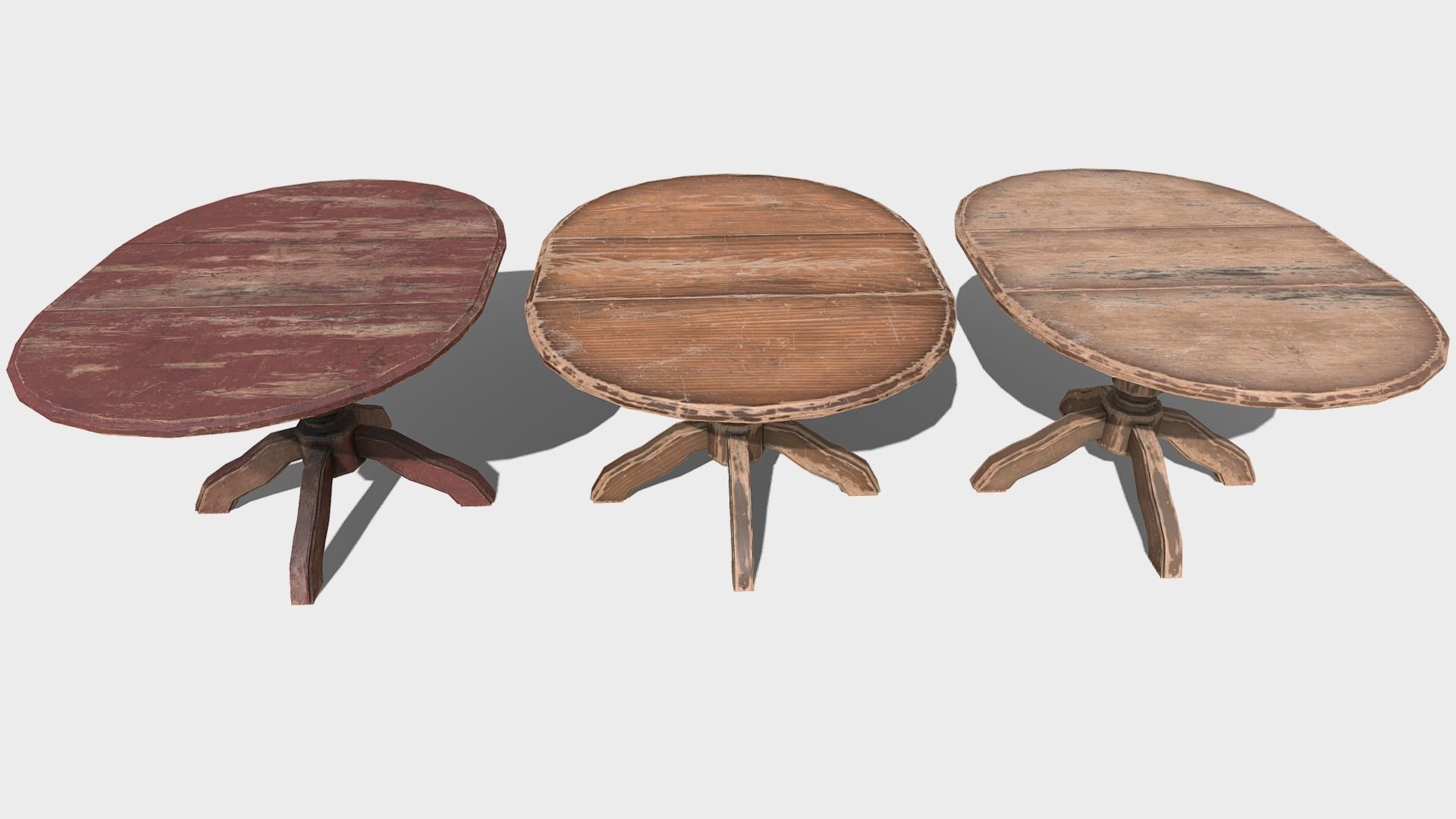 Classic Wooden Table Low-poly 3D model_1