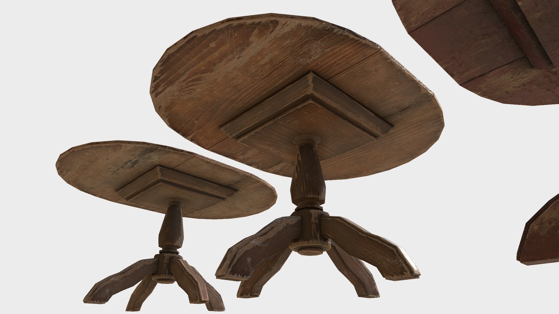 Classic Wooden Table Low-poly 3D model_5