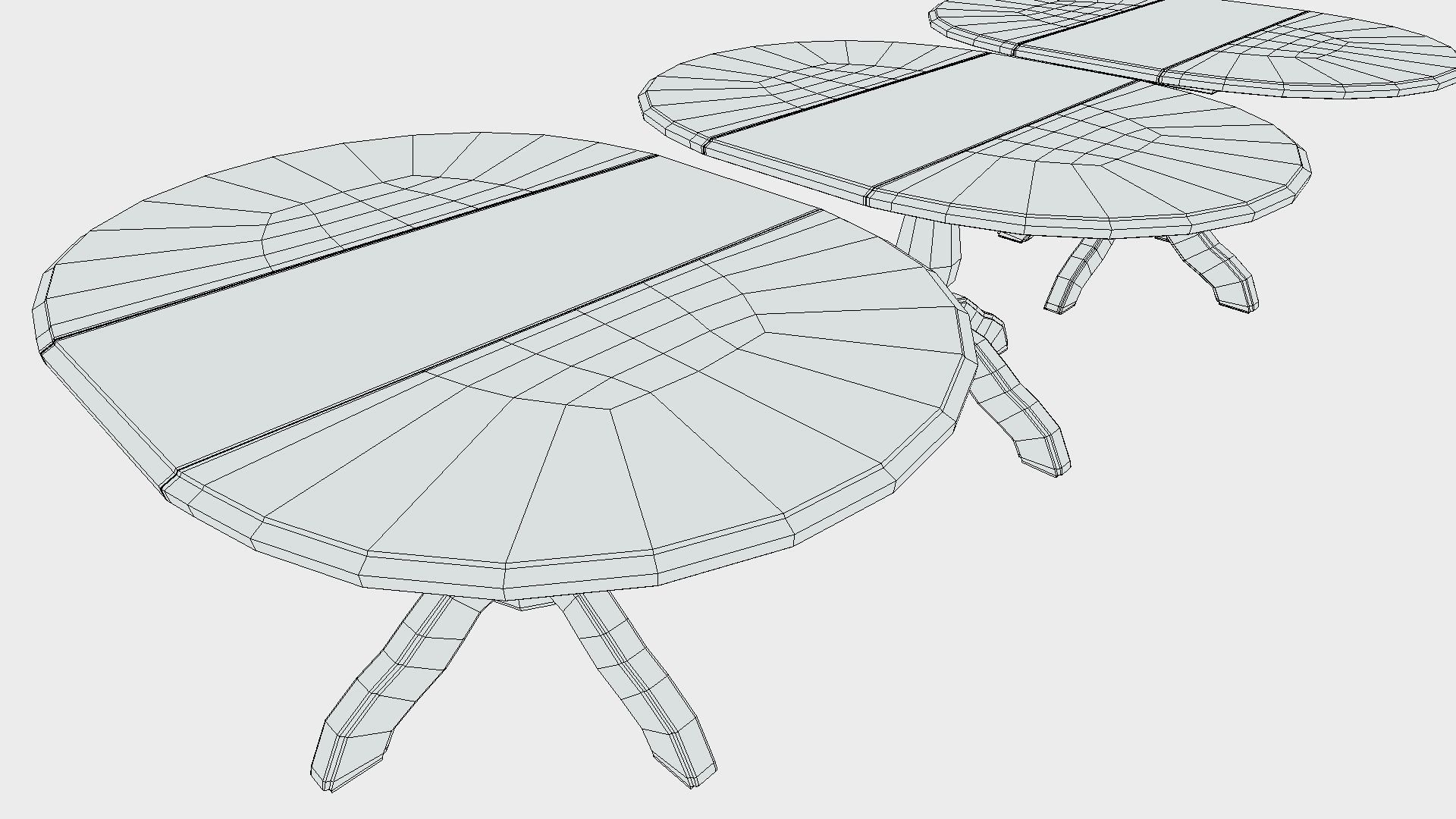 Classic Wooden Table Low-poly 3D model_7