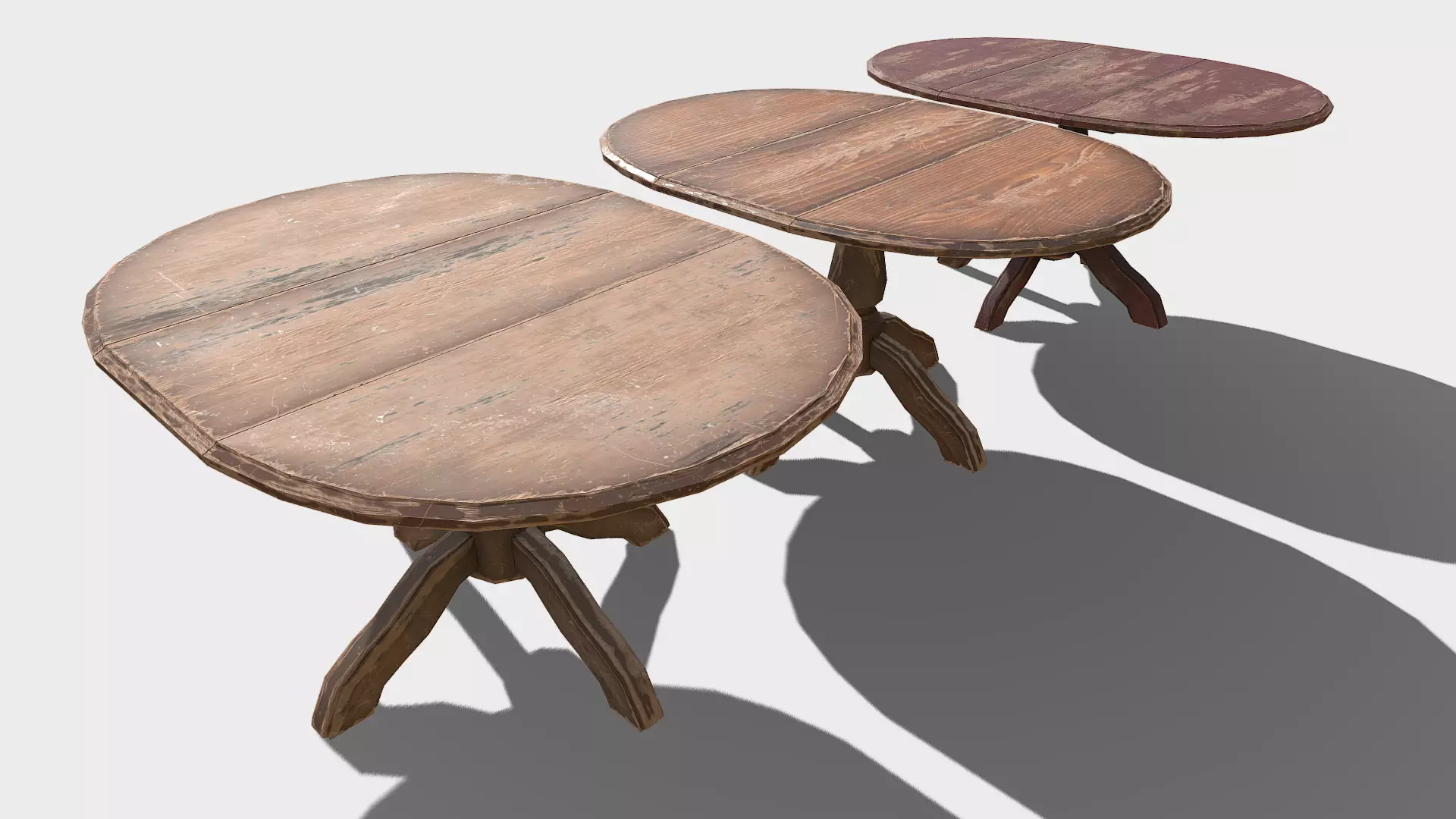 Classic Wooden Table Low-poly 3D model_0