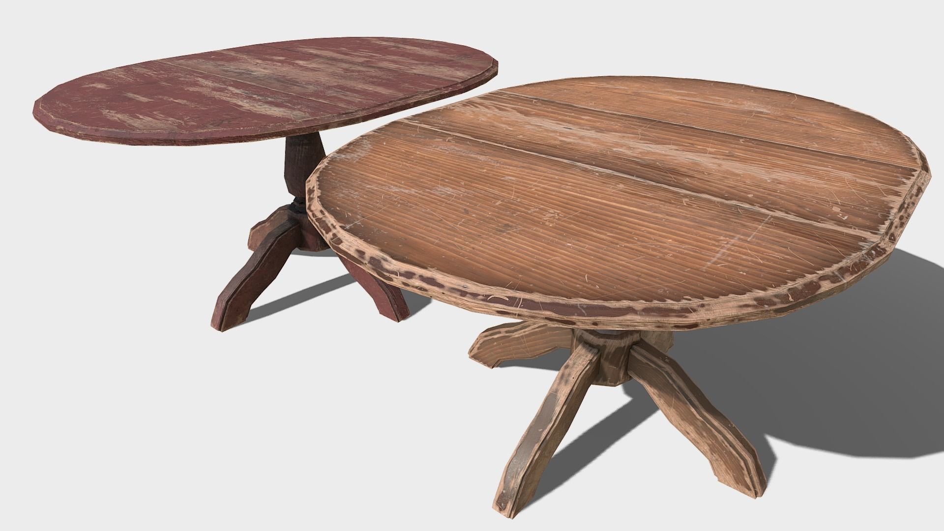 Classic Wooden Table Low-poly 3D model_4