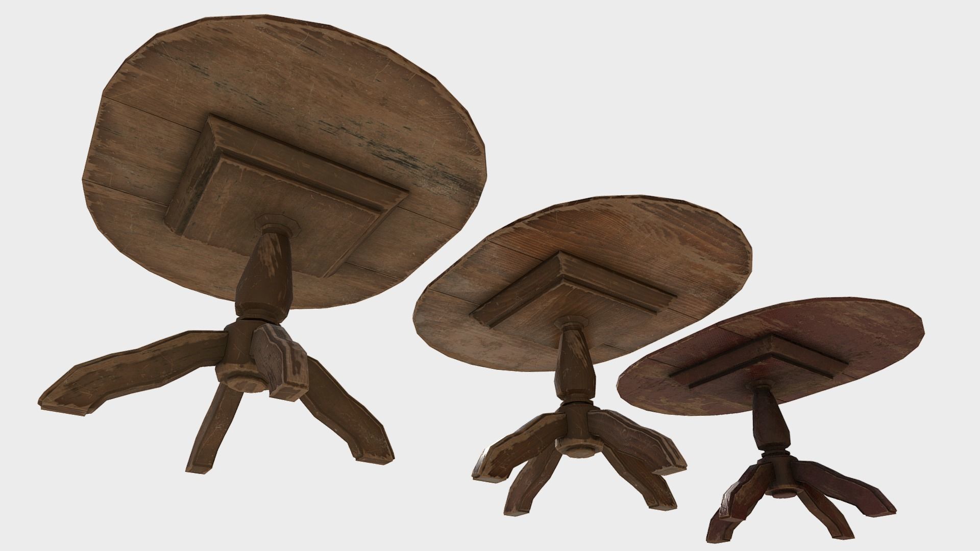 Classic Wooden Table Low-poly 3D model_3