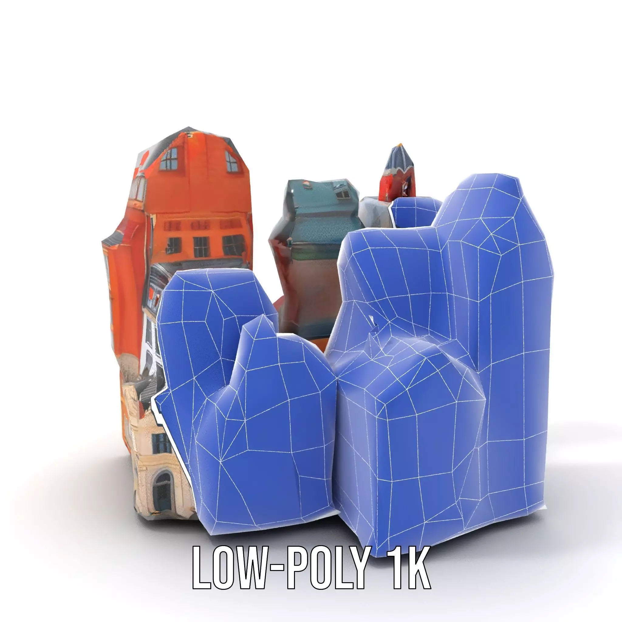 European Vintage Buildings model pack Low-poly 3D model_17