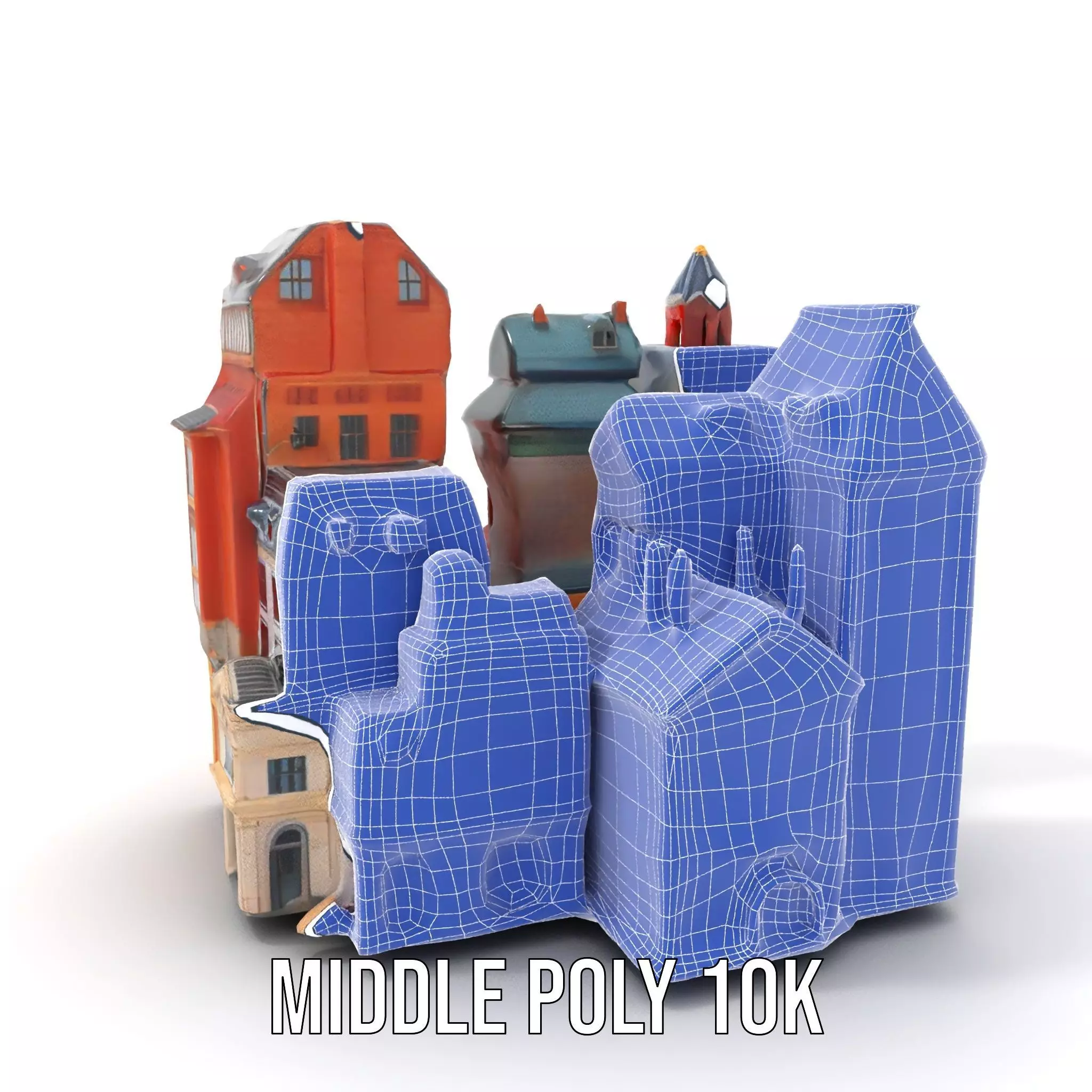 European Vintage Buildings model pack Low-poly 3D model_22