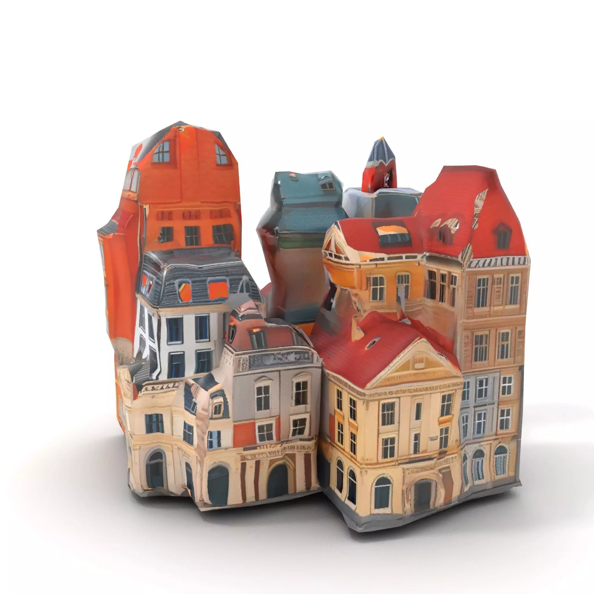 European Vintage Buildings model pack Low-poly 3D model_8