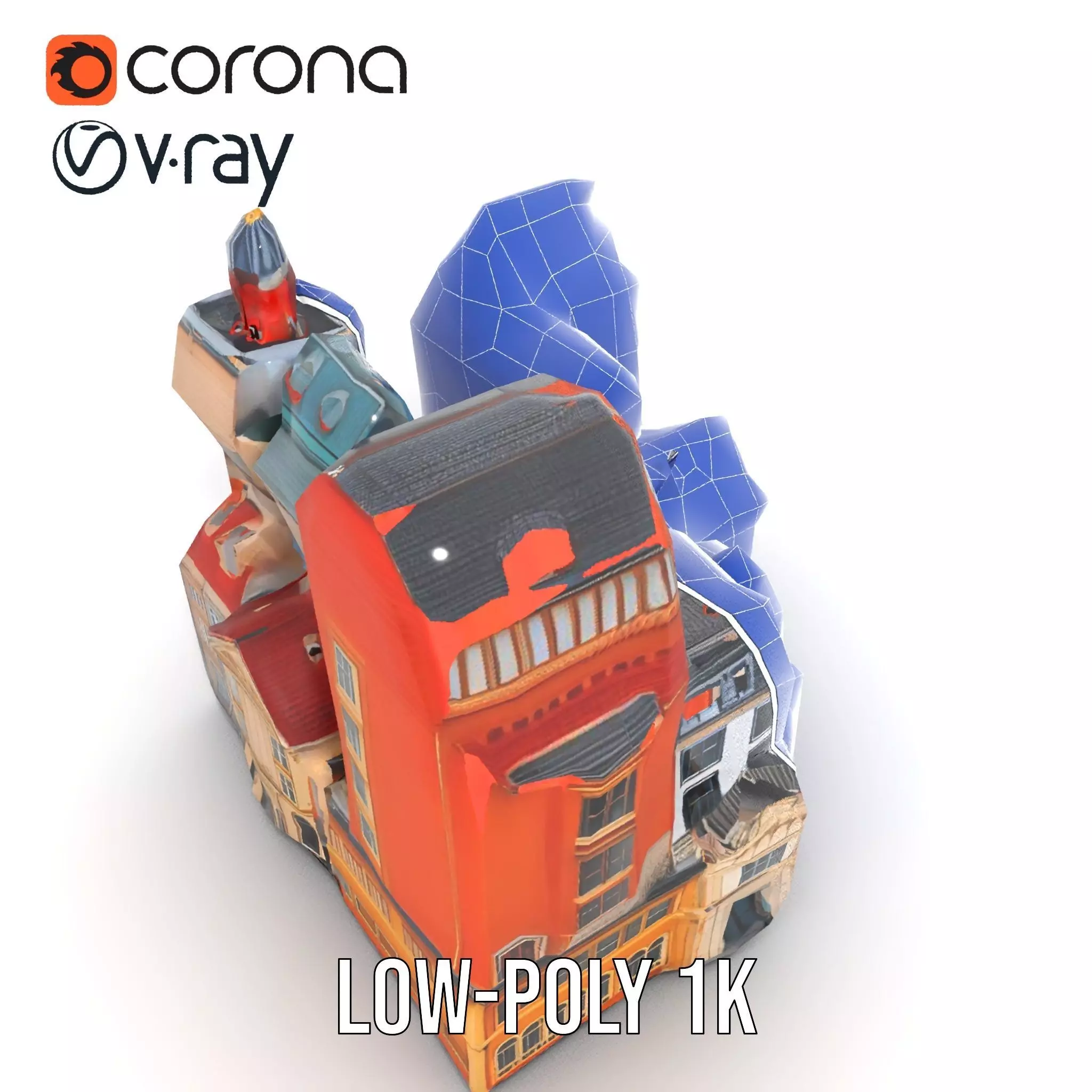 European Vintage Buildings model pack Low-poly 3D model_28