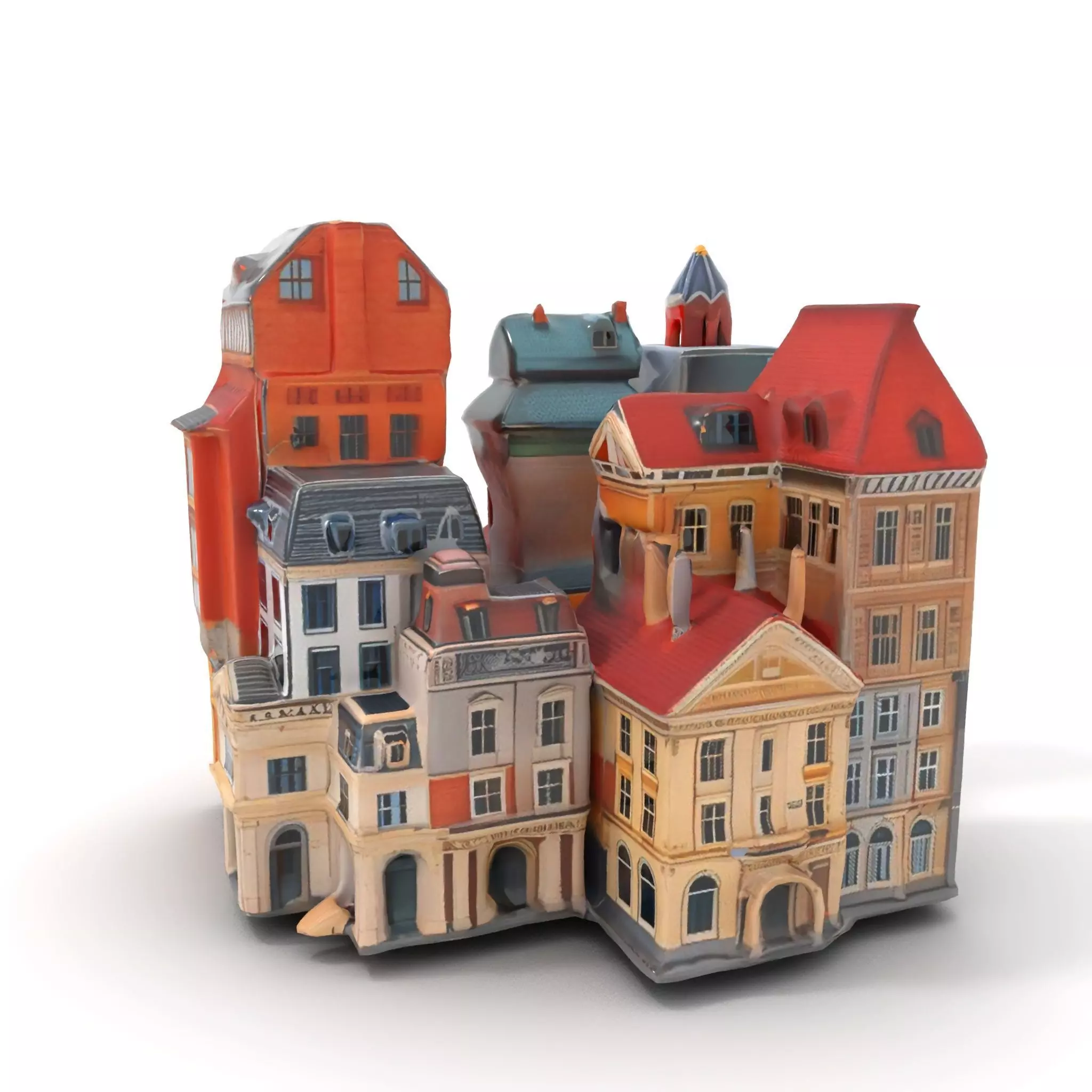 European Vintage Buildings model pack Low-poly 3D model_6
